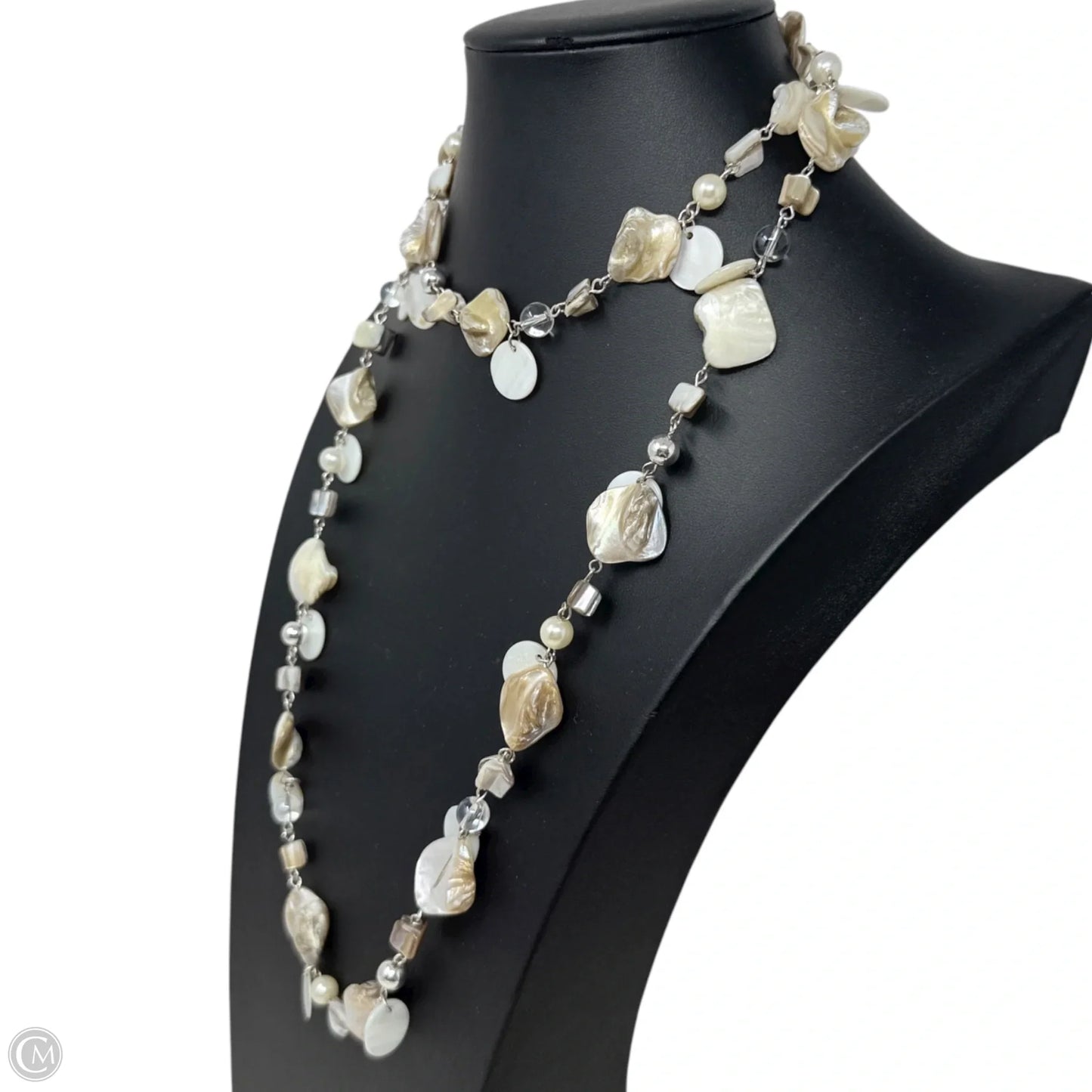 Mother Of Pearl Shell & Beads Long Necklace