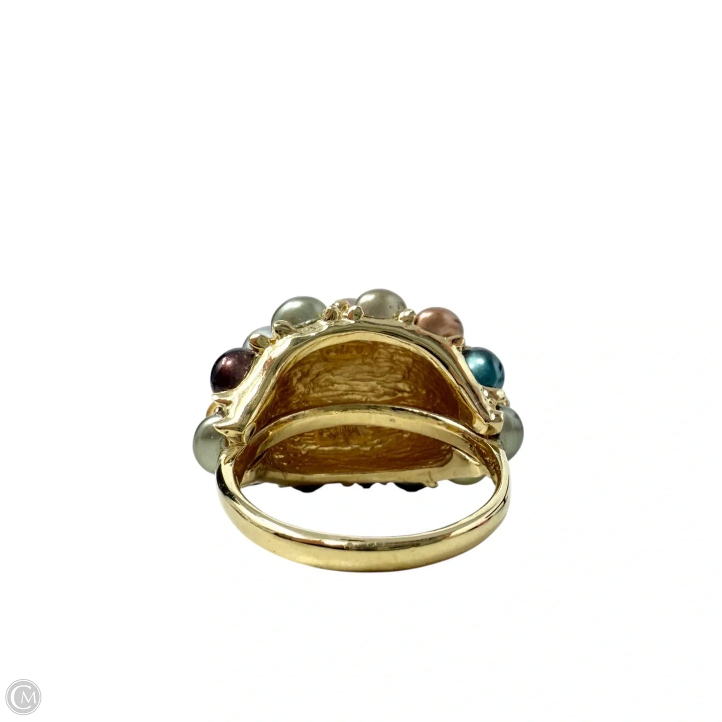 Multi-color Simulated Pearl Cluster Dome Cocktail Ring By Kenneth J Lane, Size: 11