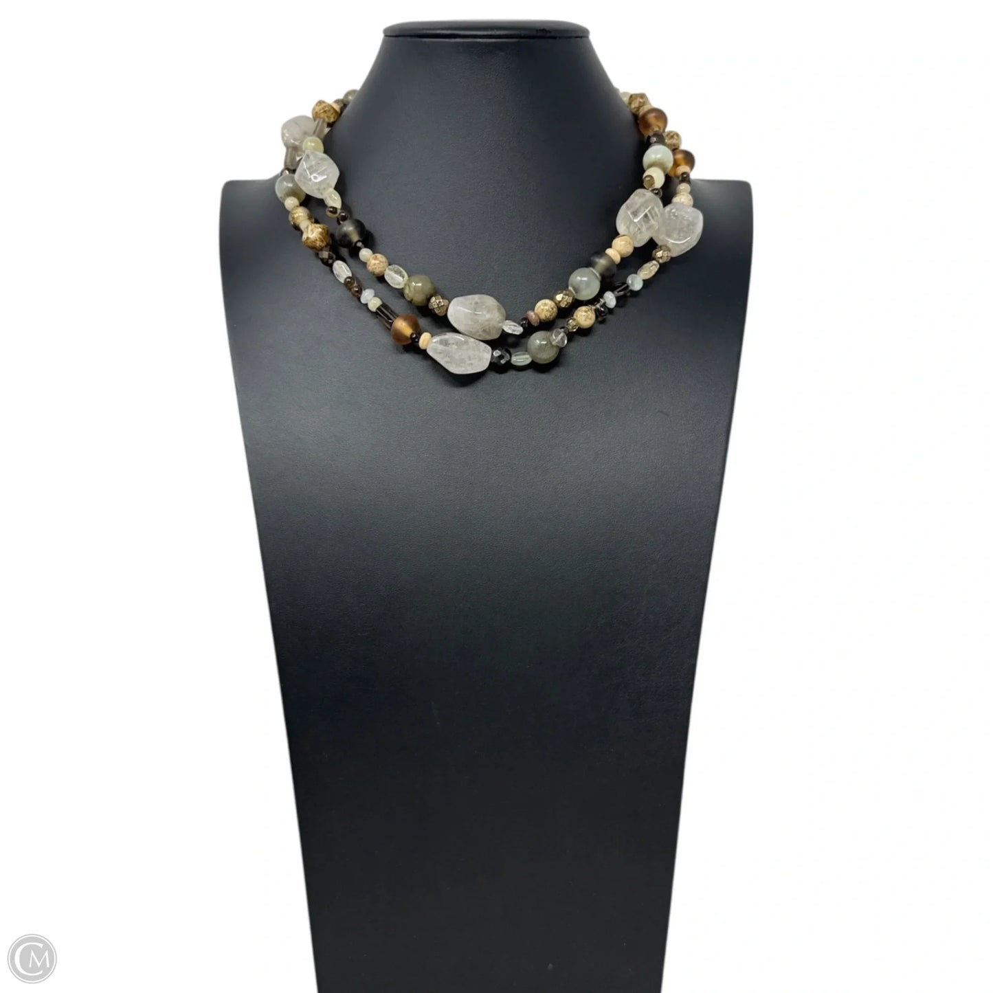 Layered Multi-Stone Beaded Necklace With S Hook Clasp