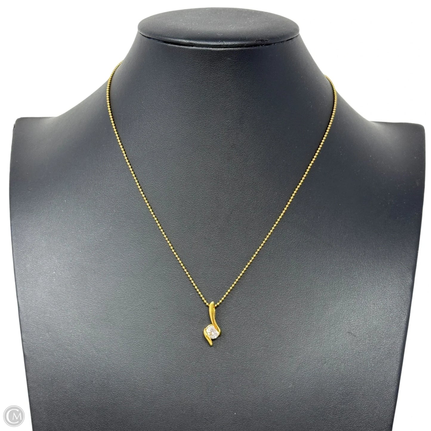 Gold Over Silver CZ Pendant Necklace