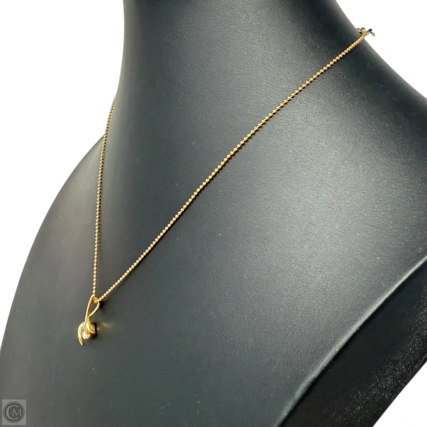 Gold Over Silver CZ Pendant Necklace