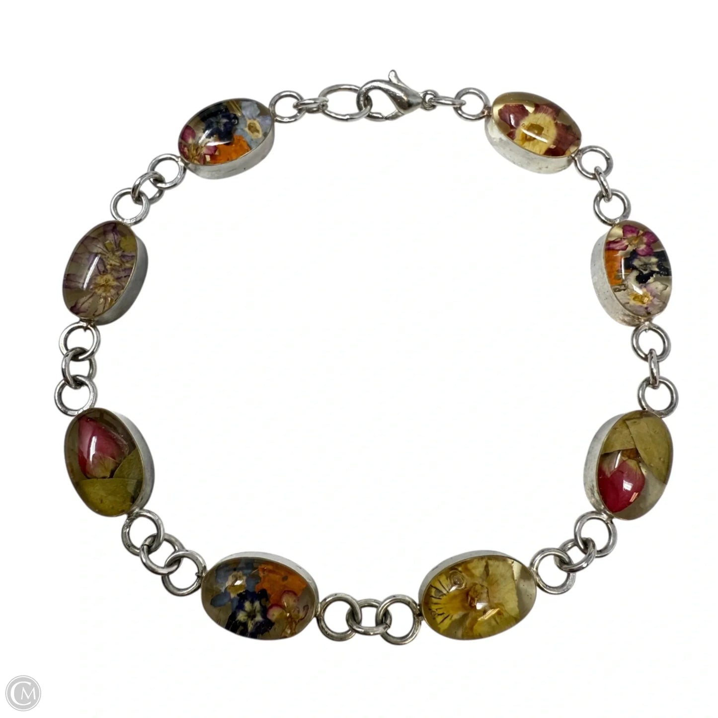 Vintage Alpaca Mexico Botanical Bracelet