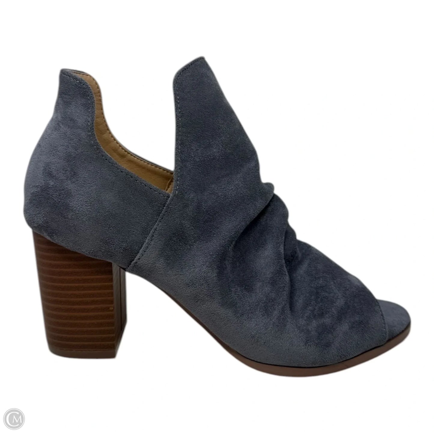 Raymay Faux Suede Cutout Peep-Toe Ankle Booties By Lulus In Grey, Size: 7