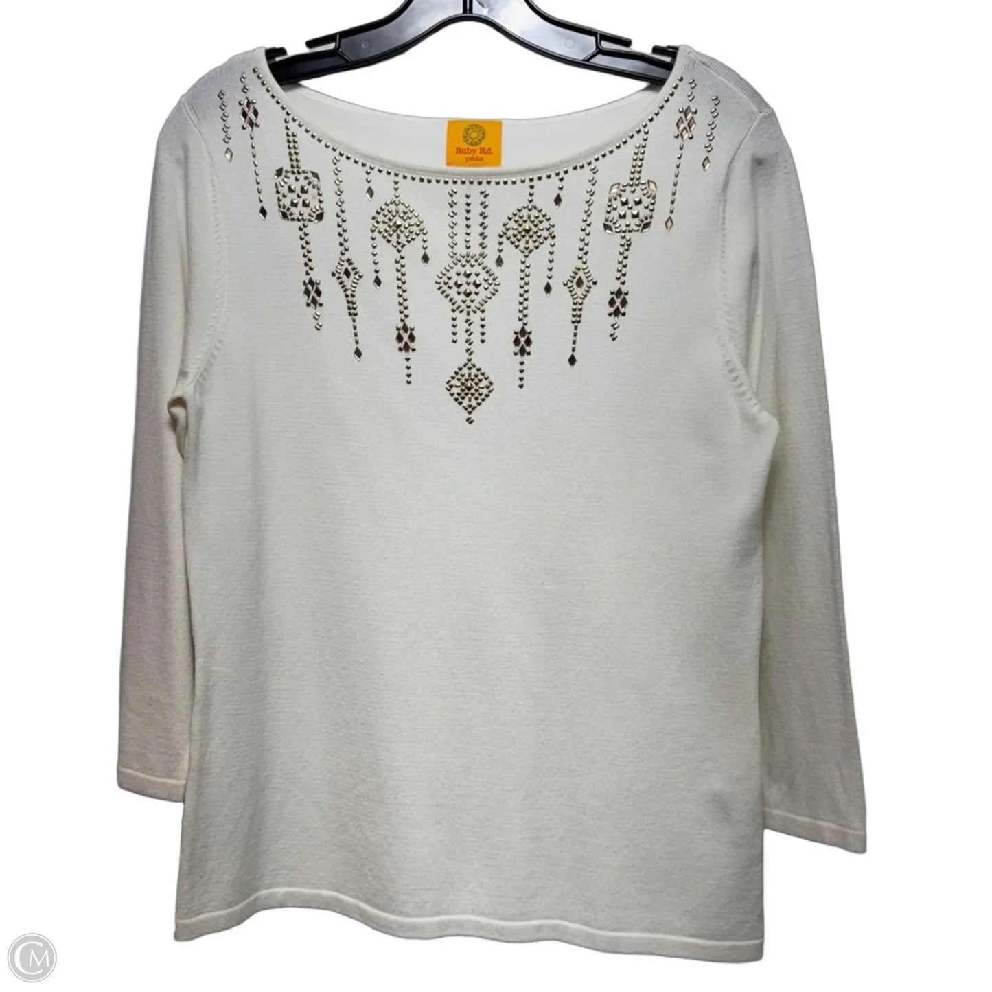 Top Long Sleeve By Ruby Rd In Cream, Size: Mp