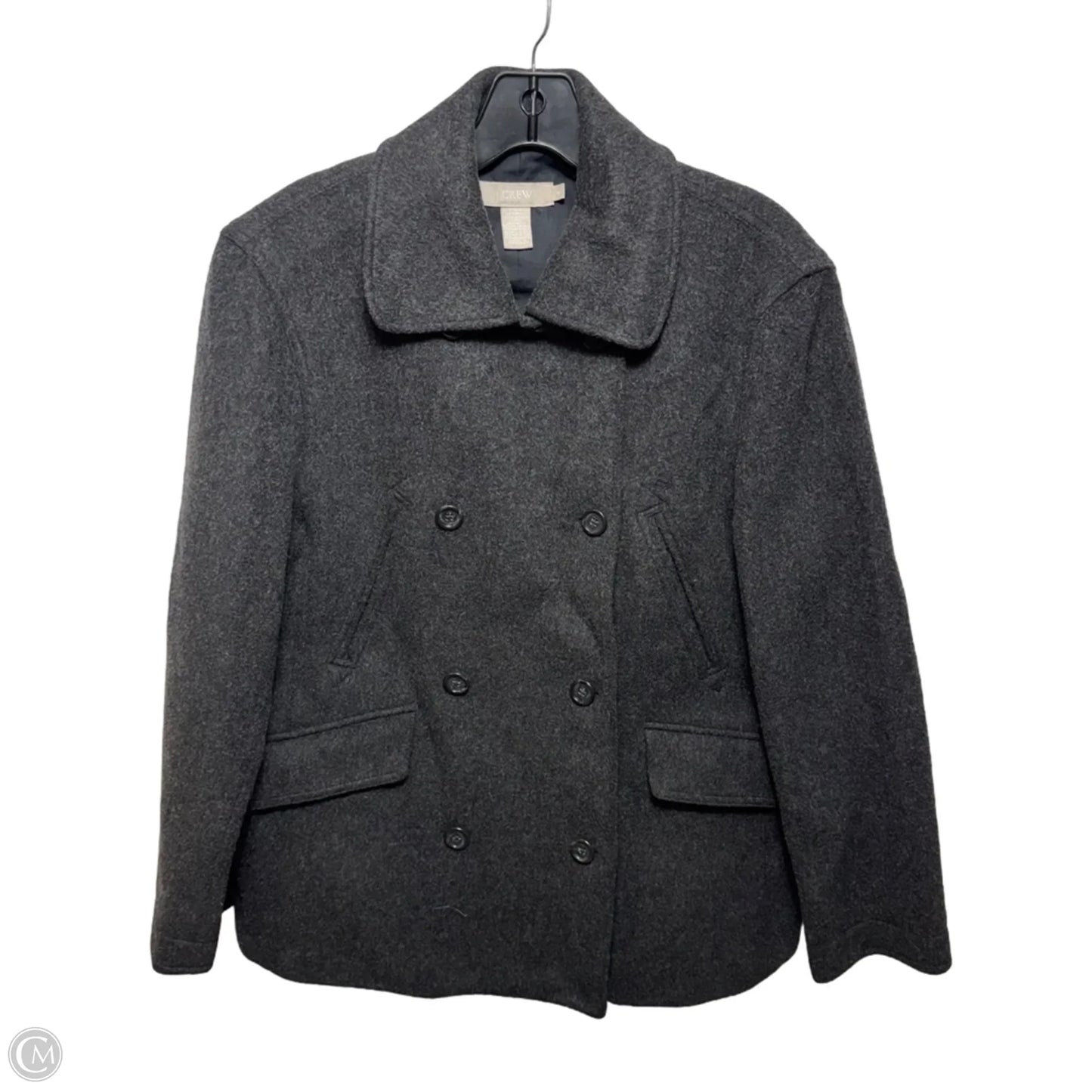 Double Breasted Wool Blend Peacoat By J. Crew In Grey, Size: S