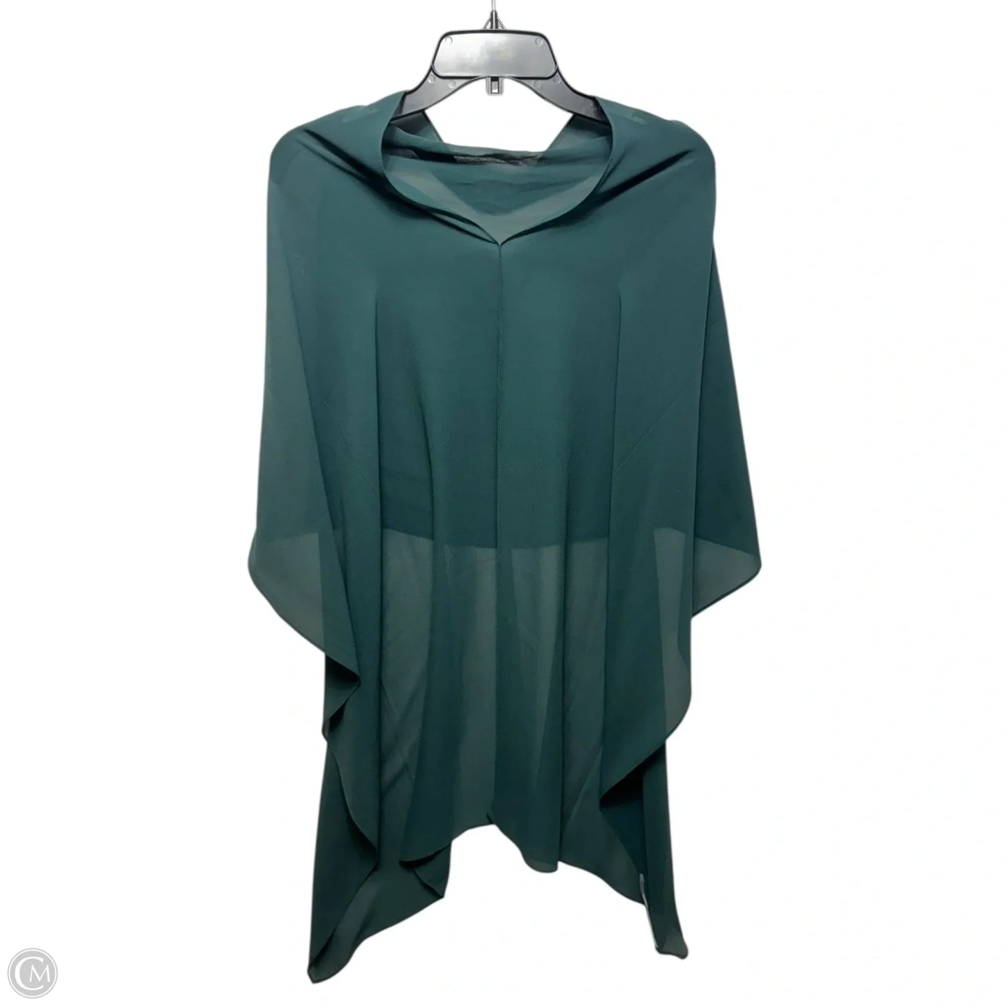 Sheer Silk Georgette Poncho By Eileen West In Green, Size: Osfm
