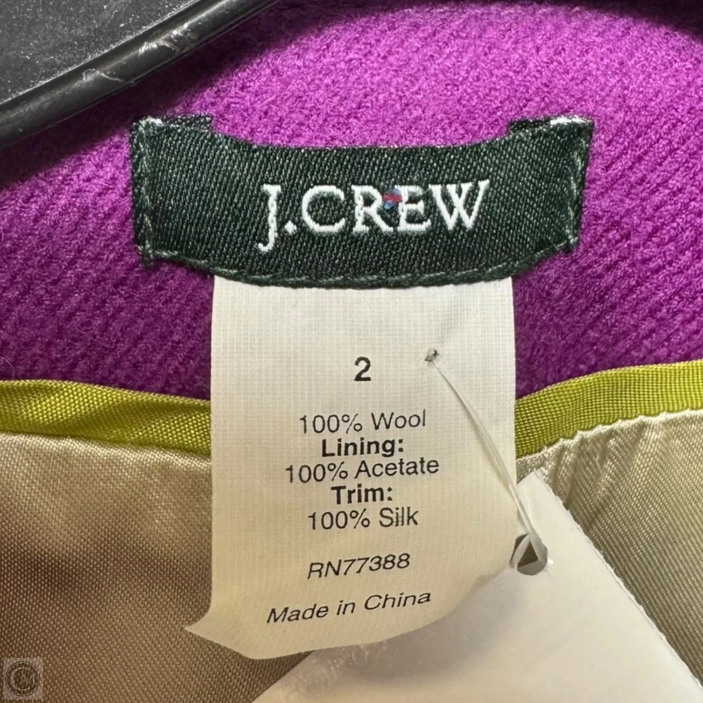 Astrid Berry Trim Wool Blazer By J. Crew In Purple, Size: 2