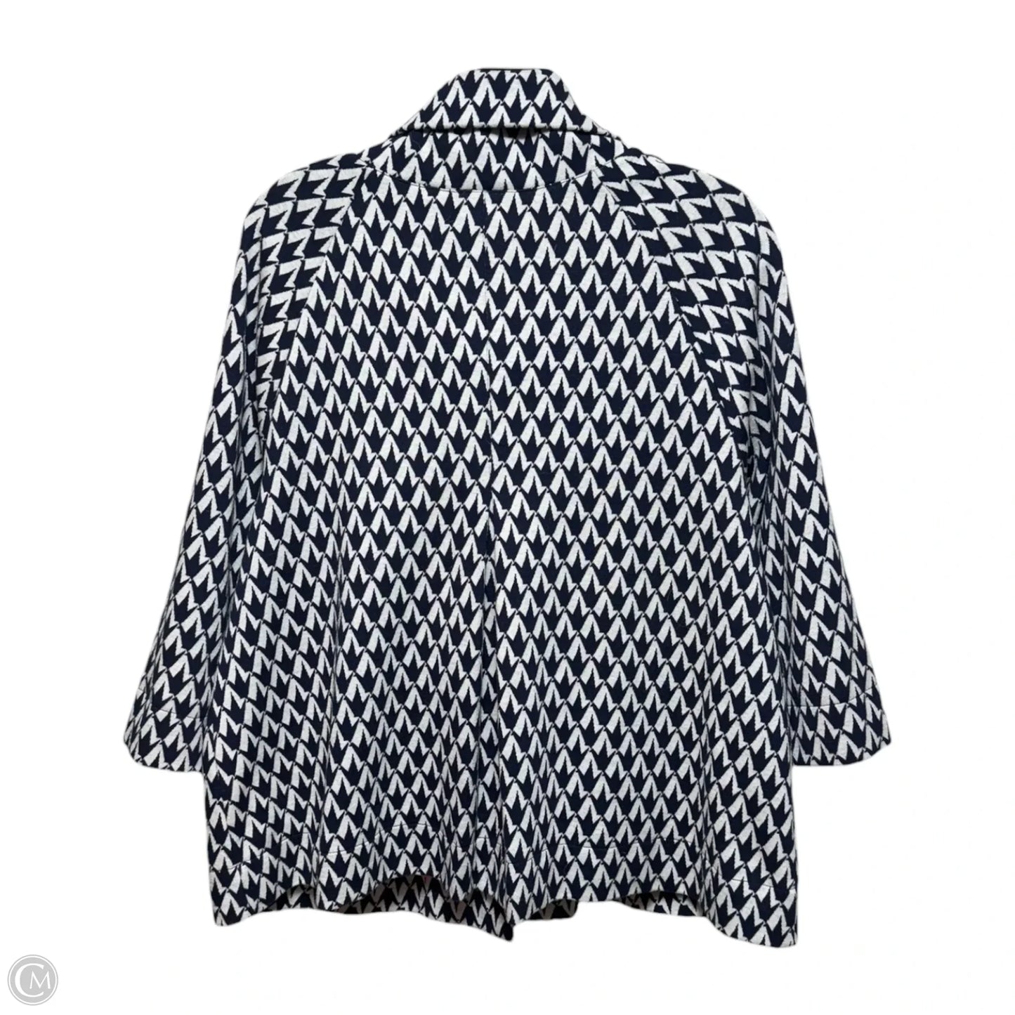 Gather Neckline Jacket Designer By Lilly Pulitzer In Navy & White, Size: Xl