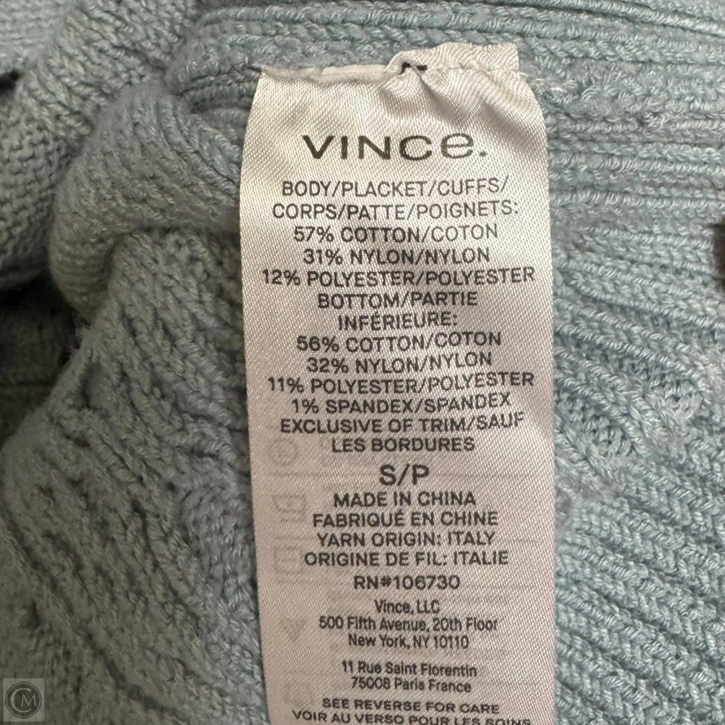 Sweater Cardigan By Vince In Blue, Size: S