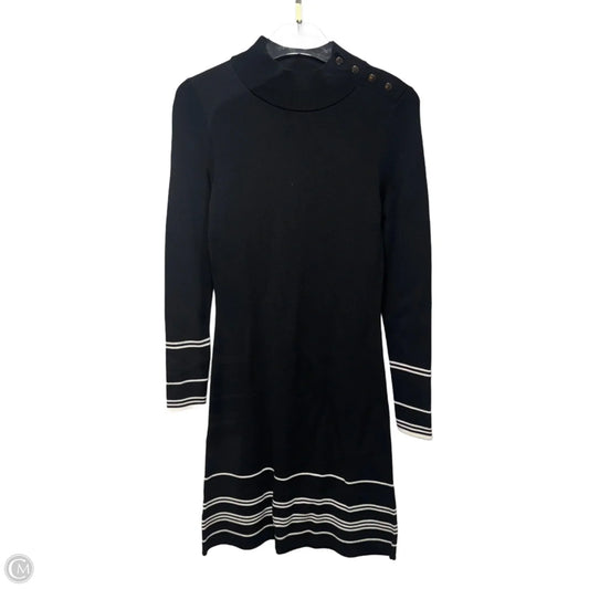 Mock Neck Striped Sweater Dress By Ann Taylor In Black & Cream, Size: Xs