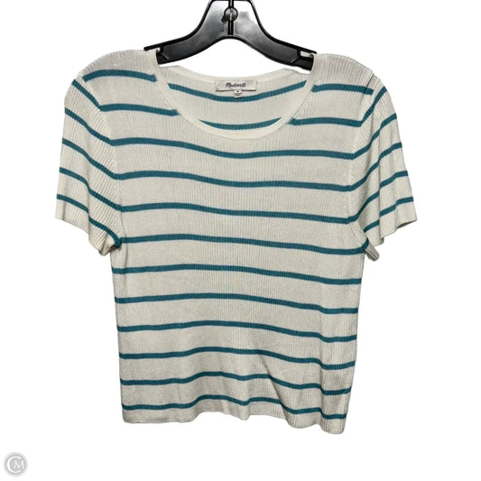 Ribbed Top Short Sleeve By Madewell In Striped Pattern, Size: M