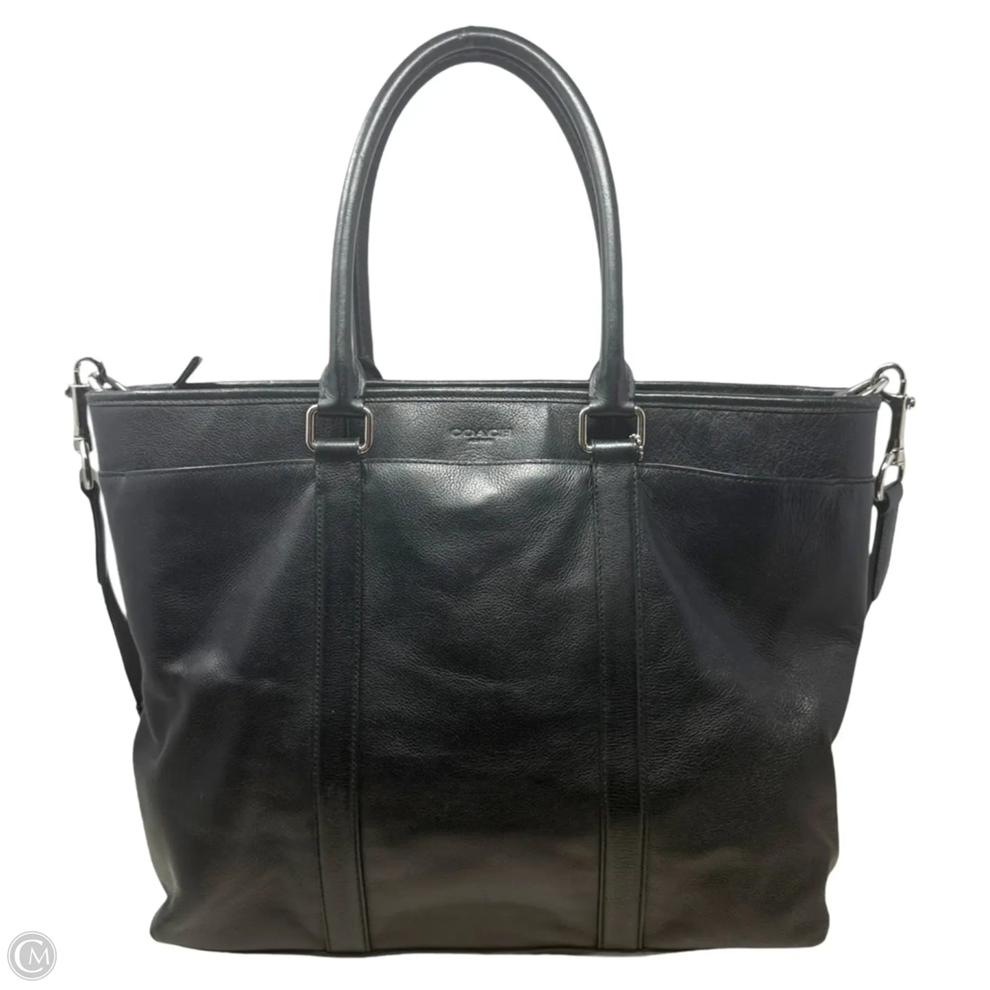 Perry Leather Business Tote Designer By Coach, Size: Large