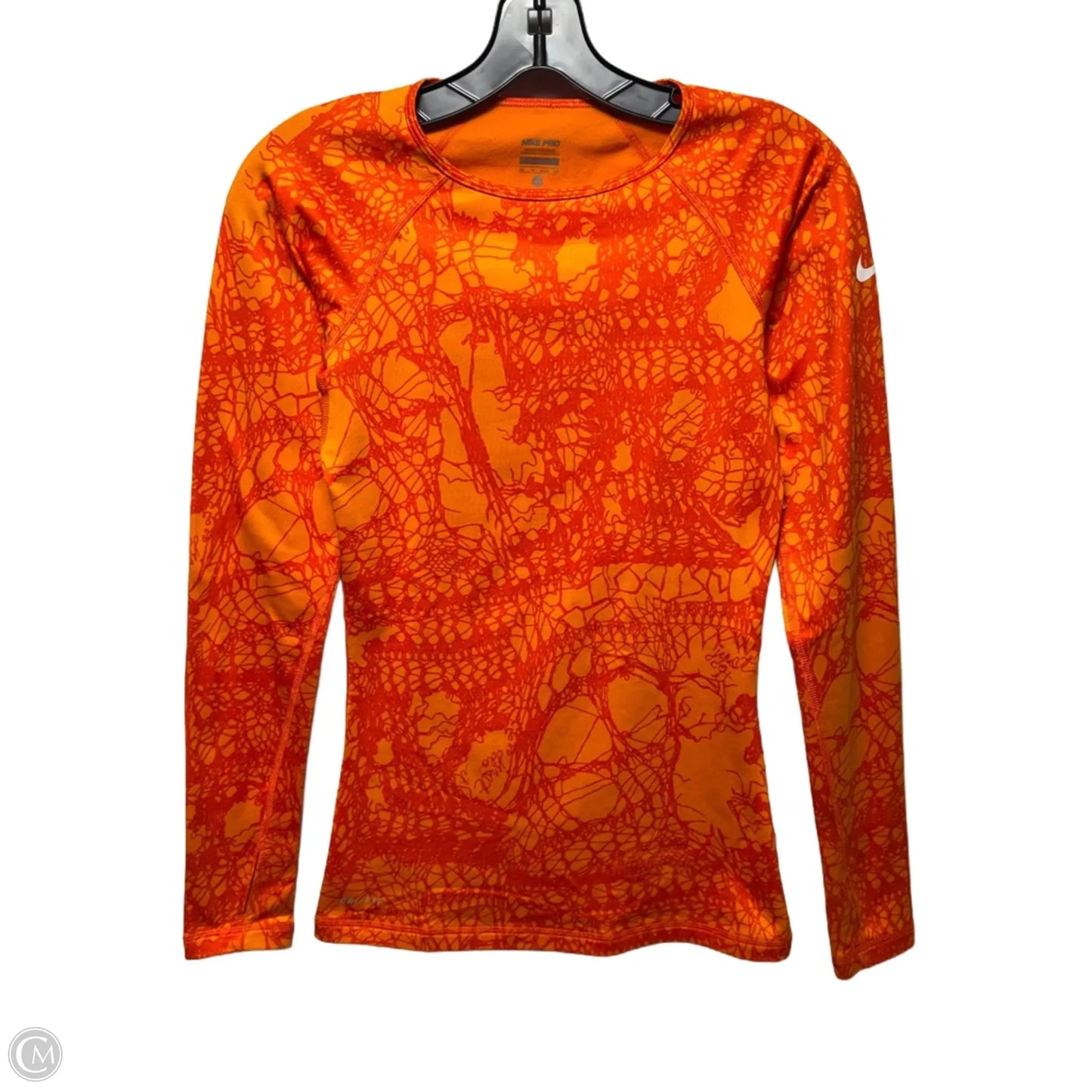 Athletic Top Long Sleeve Crewneck By Nike In Orange, Size: Xs