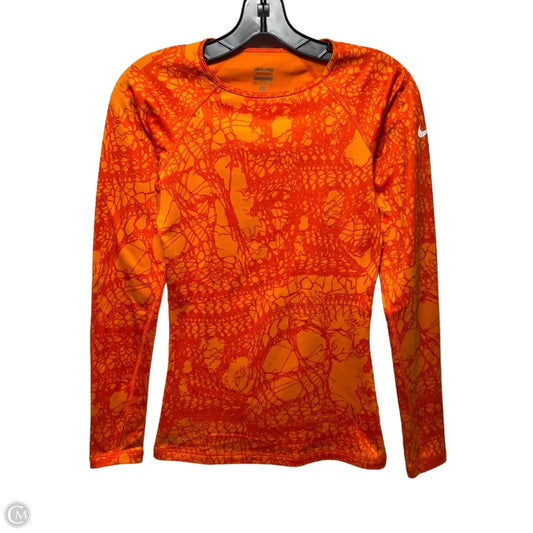 Athletic Top Long Sleeve Crewneck By Nike In Orange, Size: Xs