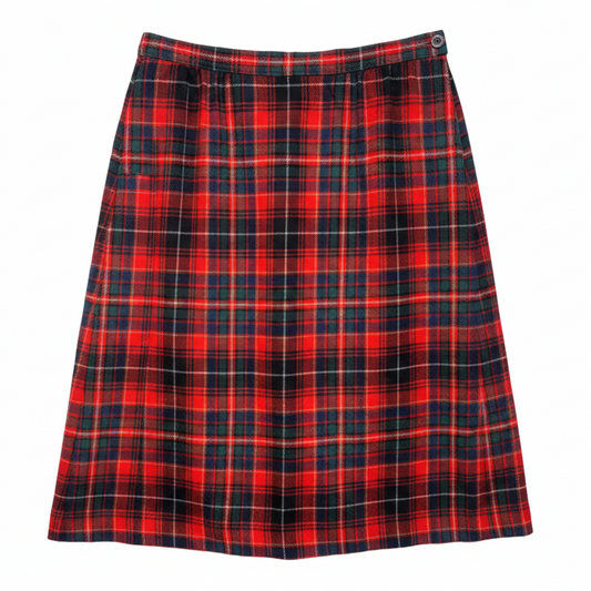 Vintage Wool Skirt Midi By Pendleton In Plaid Pattern, Size: 14