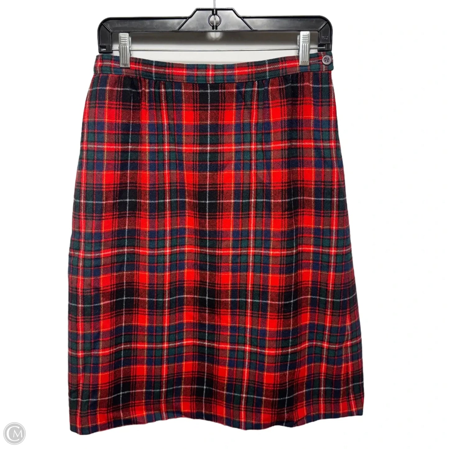 Vintage Wool Skirt Midi By Pendleton In Plaid Pattern, Size: 14