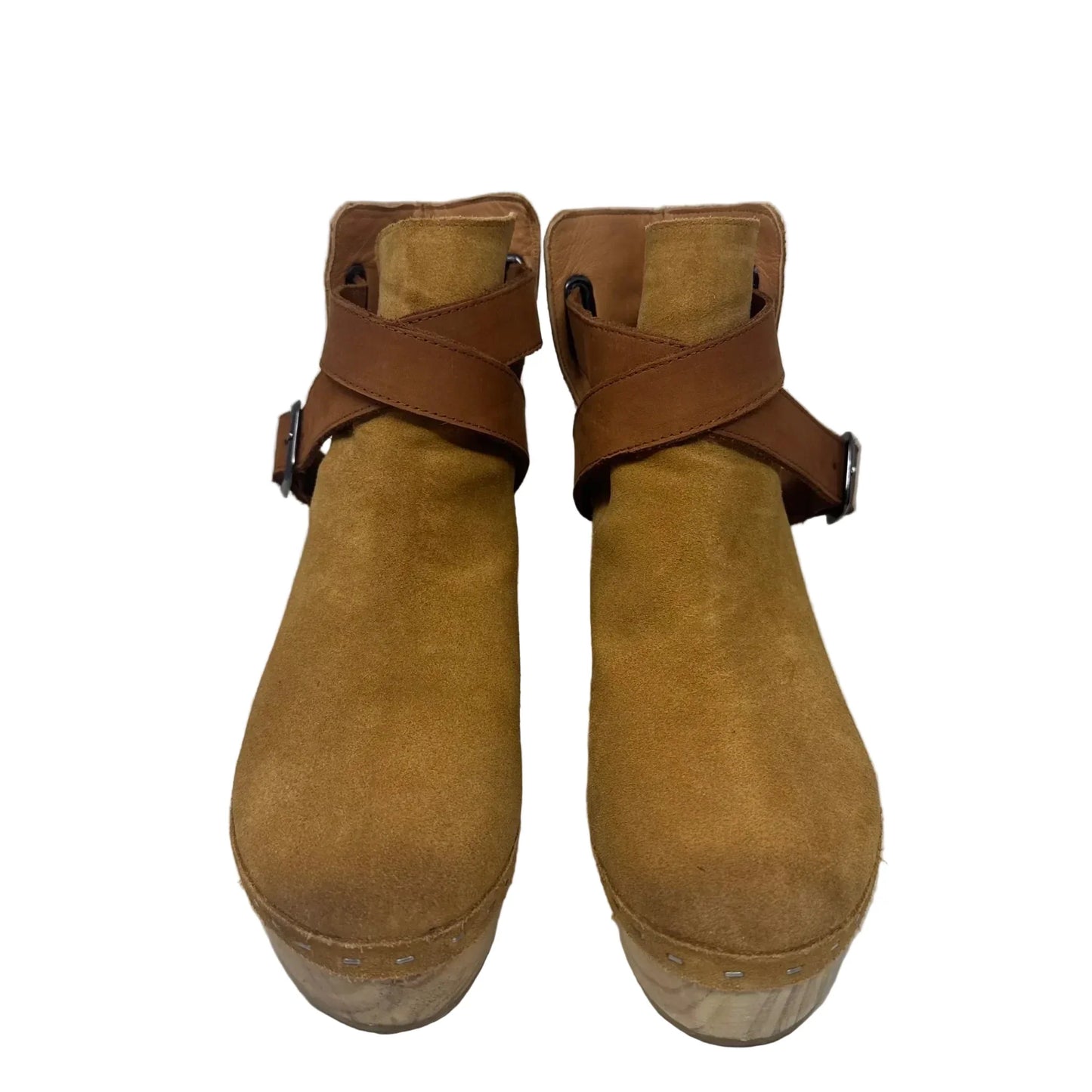 Bungalow Clog Boots Ankle Heels By Free People In Brown, Size: 9