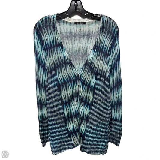 Sweater Cardigan By Nic + Zoe In Aqua, Size: 2x