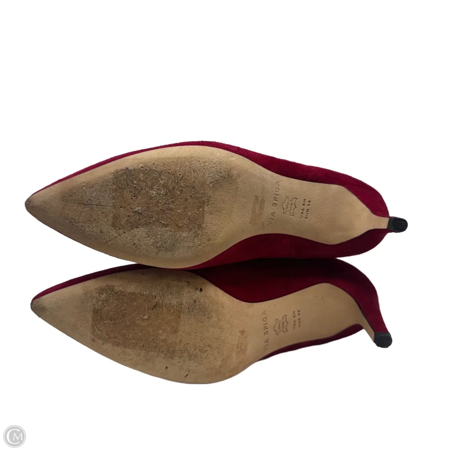 Suede Boots Knee Heels By Via Spiga In Red, Size: 8