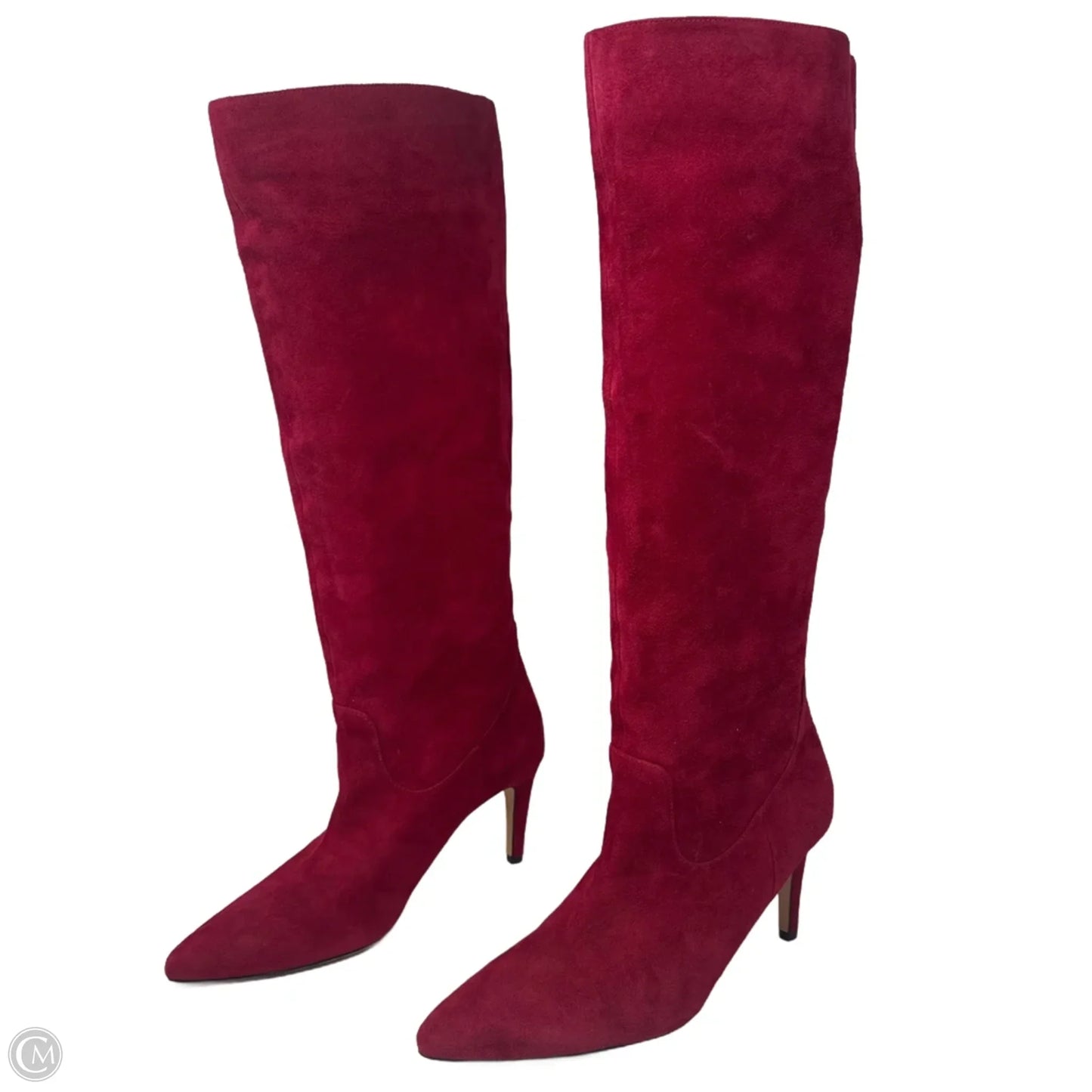 Suede Boots Knee Heels By Via Spiga In Red, Size: 8