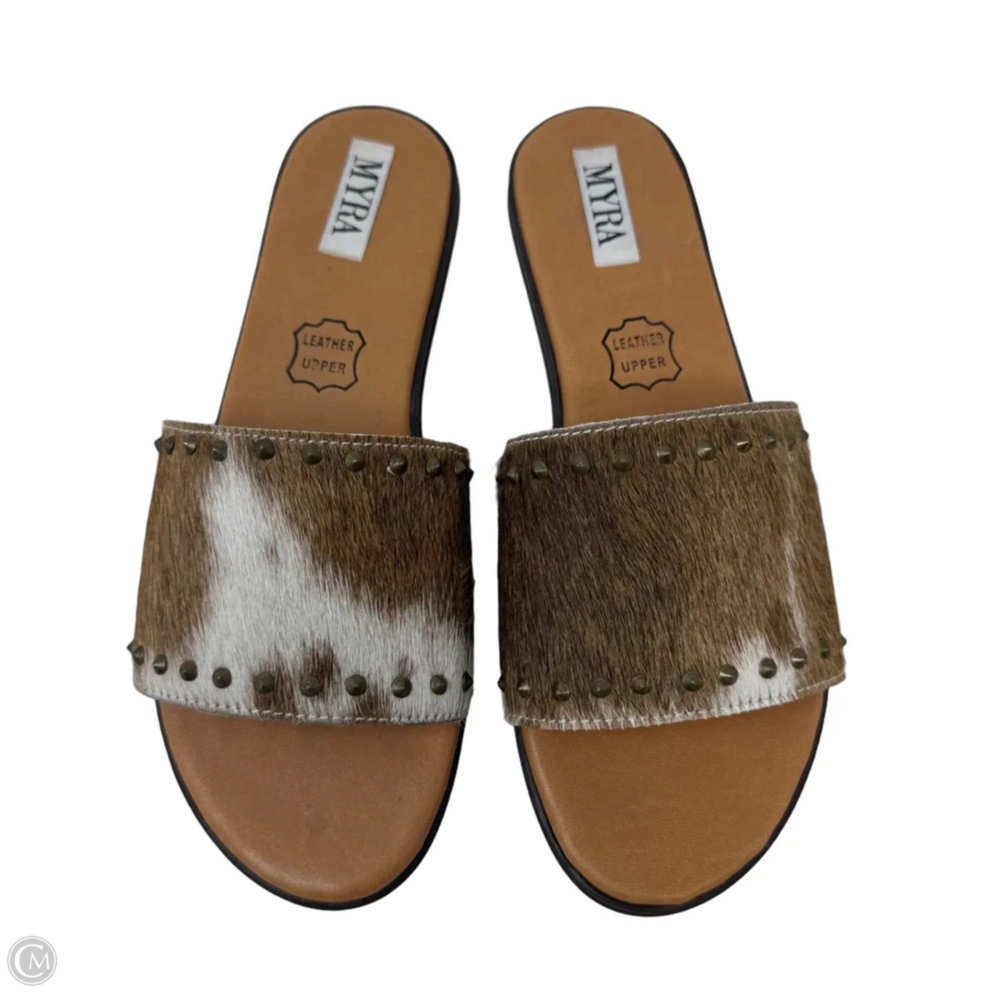Sandals Flats By Myra In Animal Print, Size: 7