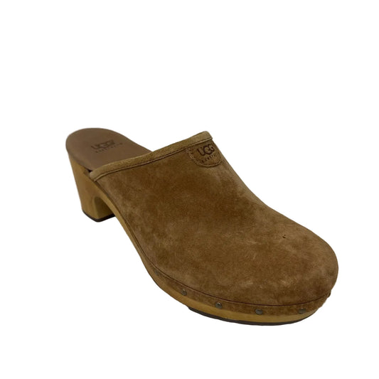 Abie Clog Shoes Designer By Ugg In Tan, Size: 8