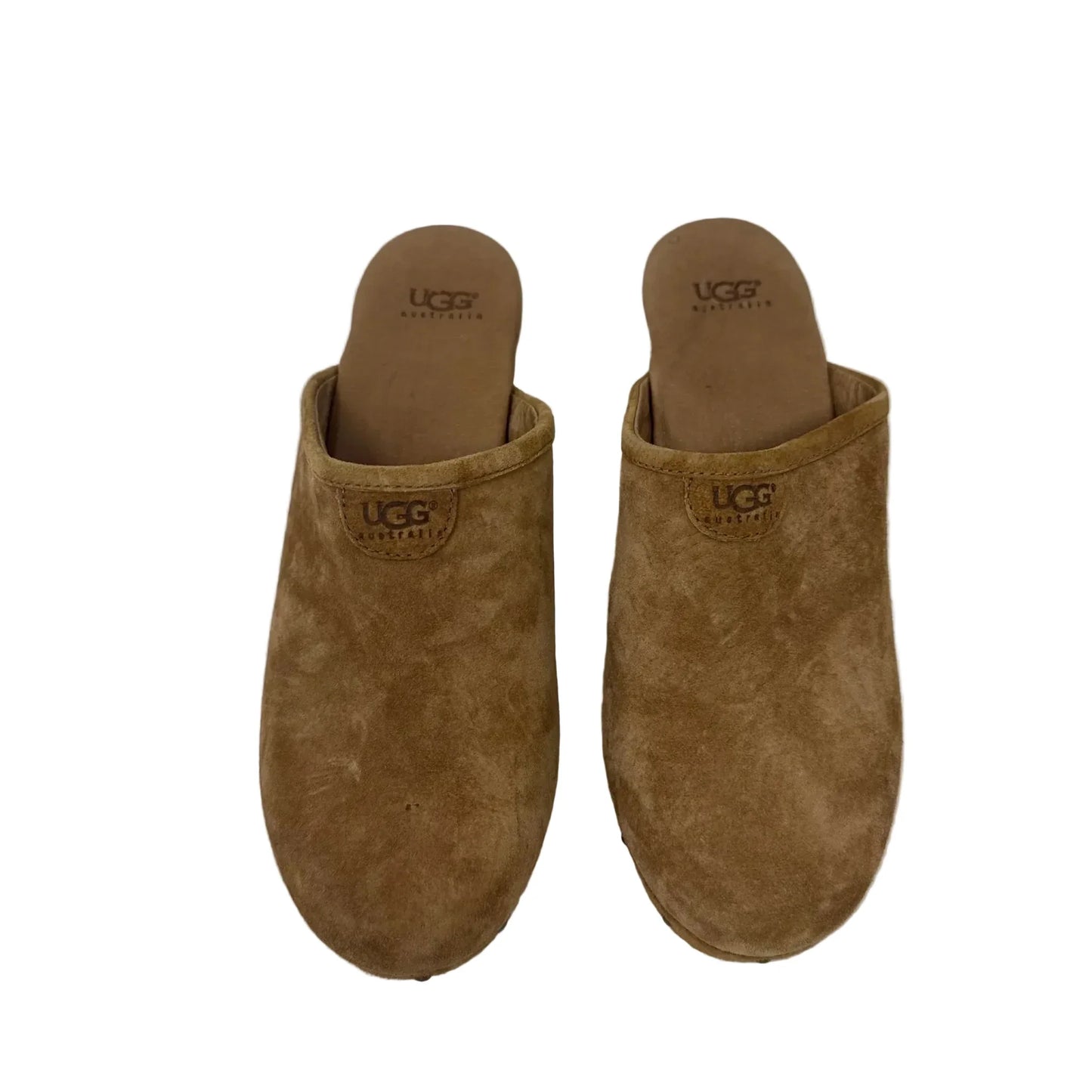 Abie Clog Shoes Designer By Ugg In Tan, Size: 8
