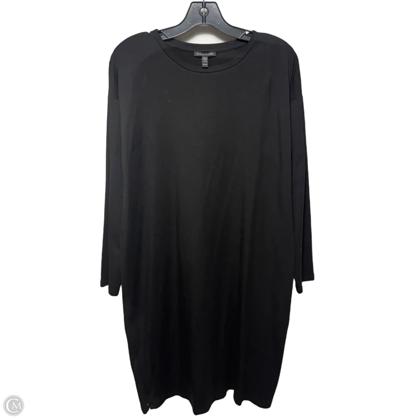Stretch Jersey Knit Crew Neck Dress By Eileen Fisher In Black, Size: Mp