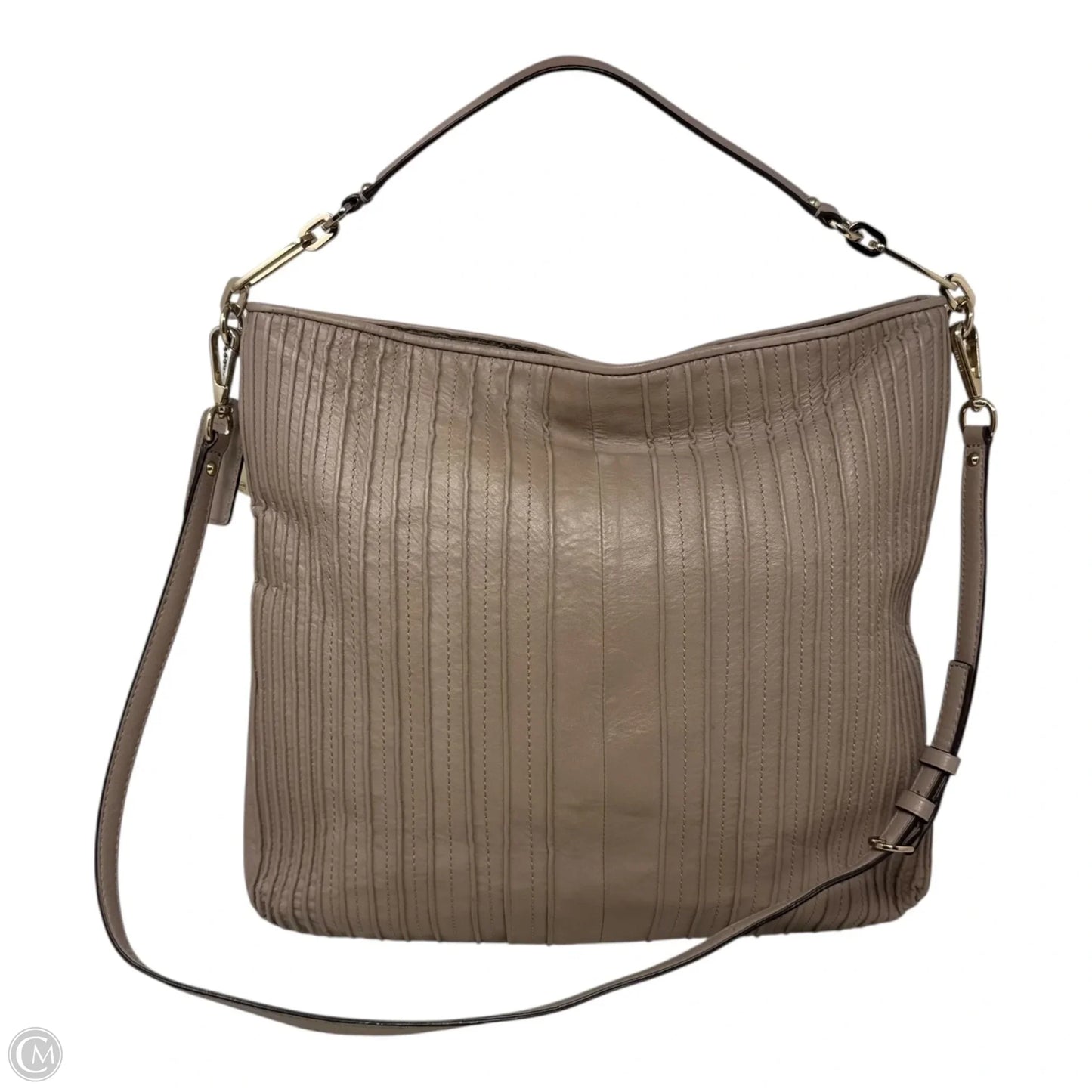 Madison Pintuck Hobo Handbag Designer By Coach, Size: Large