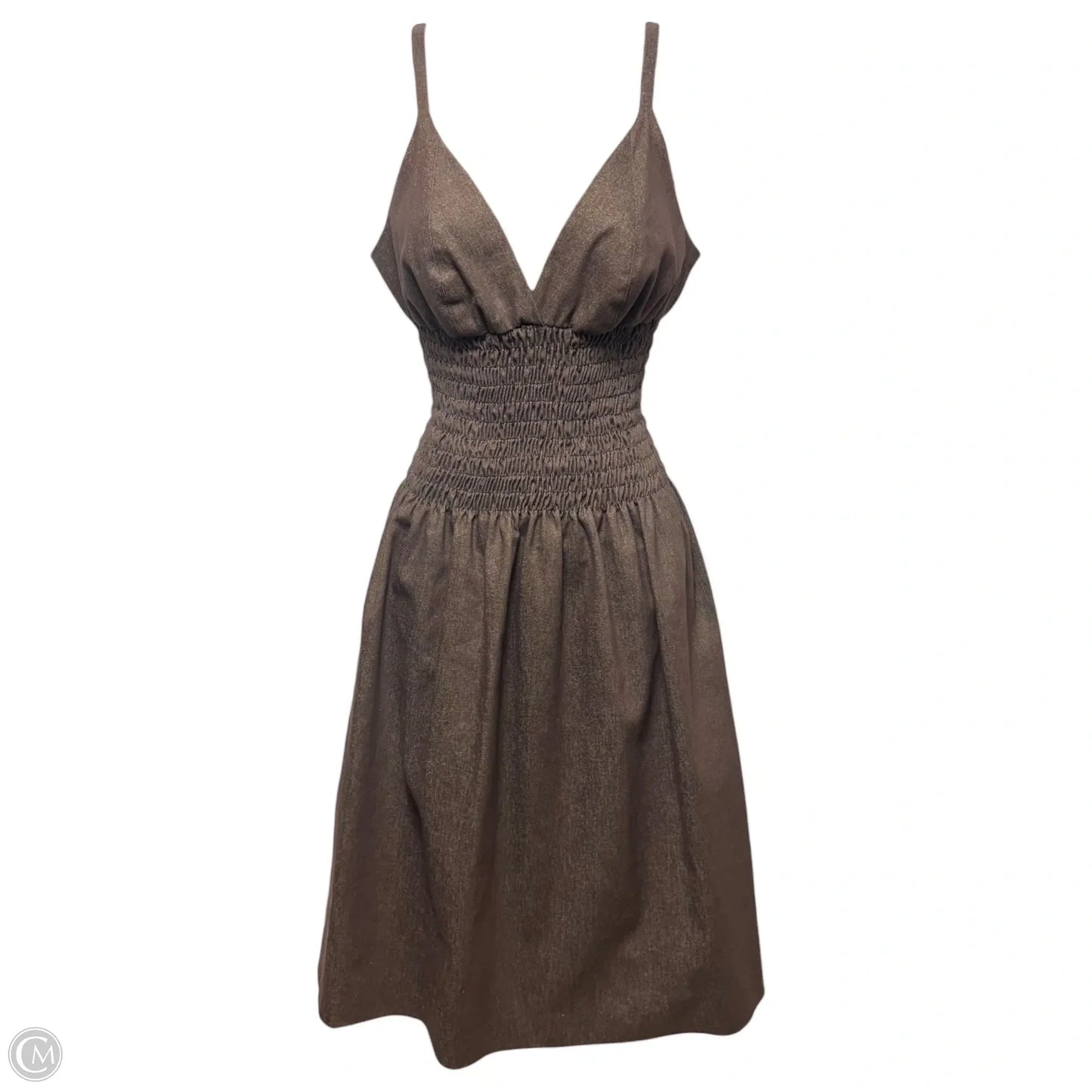 Smocked Waist Dress Casual Short By Rene Ruiz In Brown, Size: 4 (estimated)