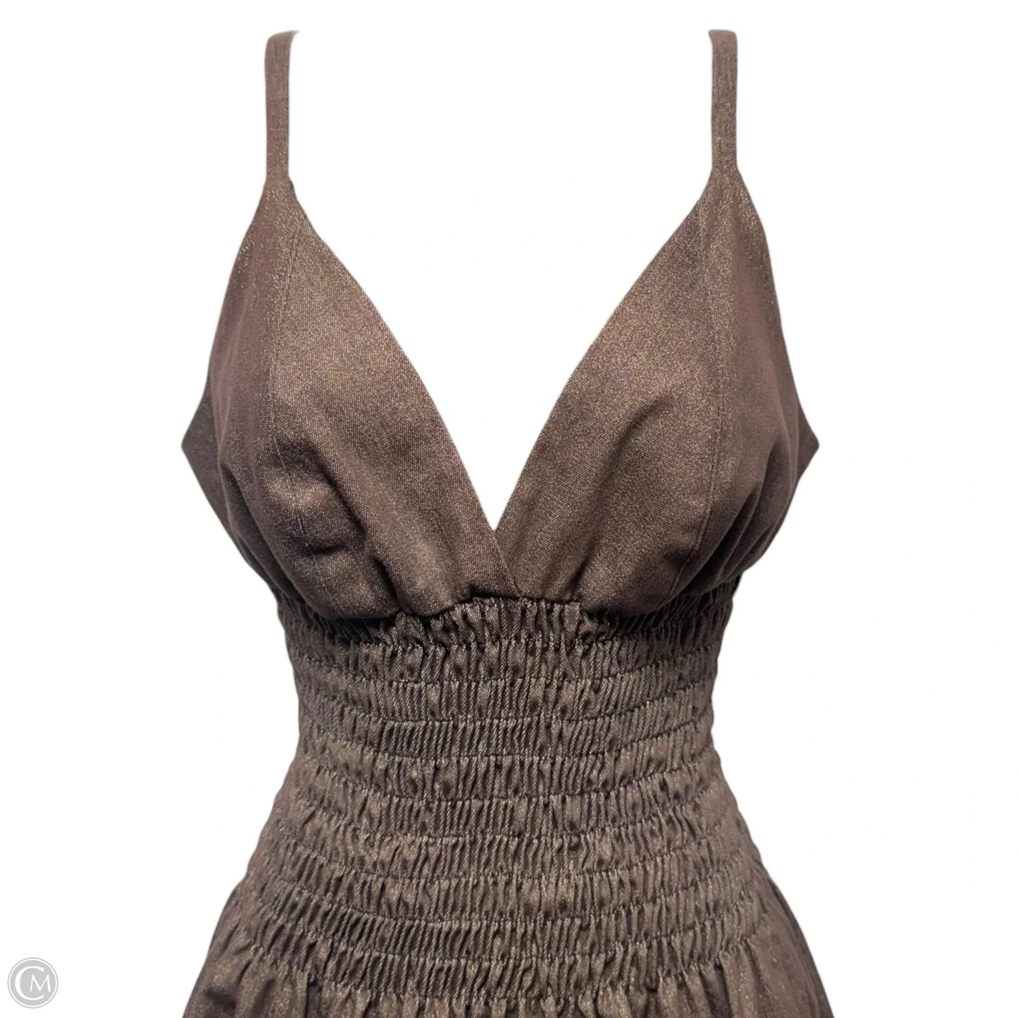 Smocked Waist Dress Casual Short By Rene Ruiz In Brown, Size: 4 (estimated)