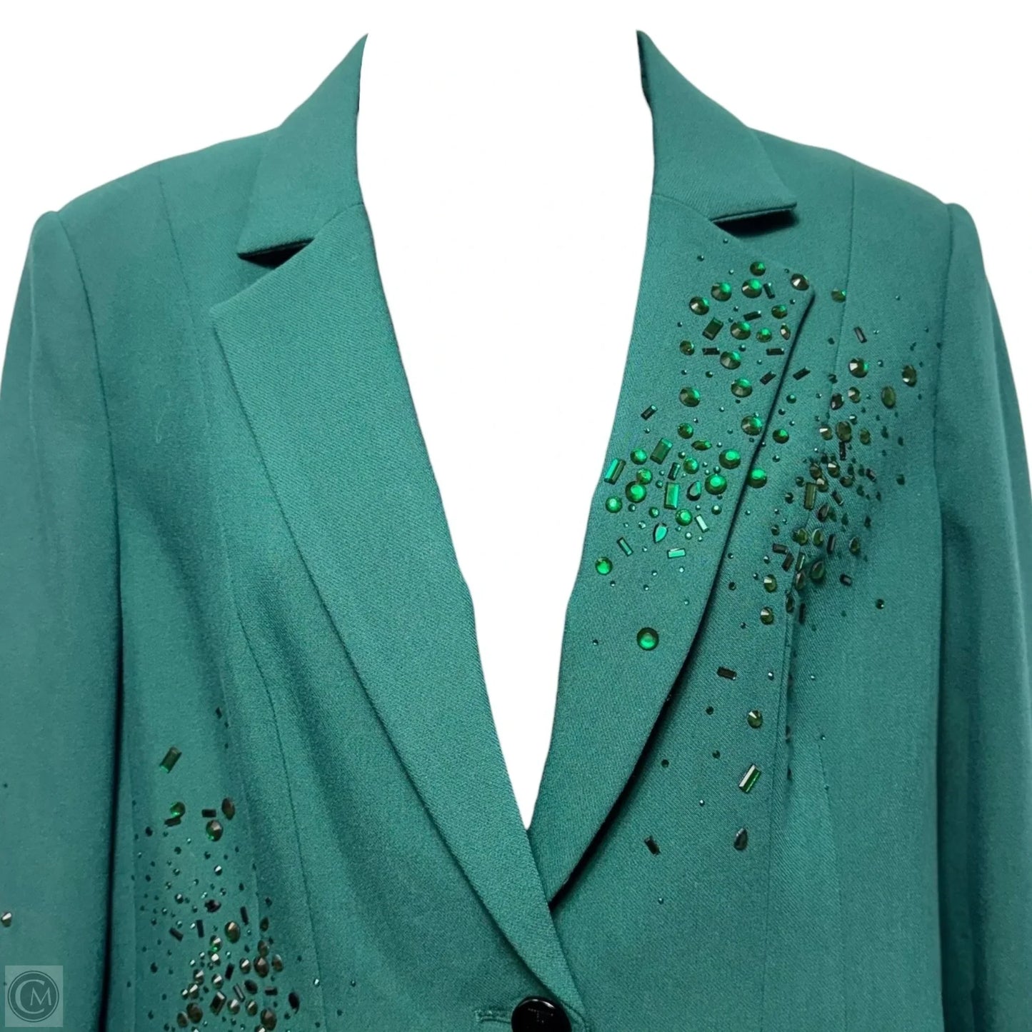 Embellished Blazer & Skirt Set Designer By Karl Lagerfeld In Green, Size: 6