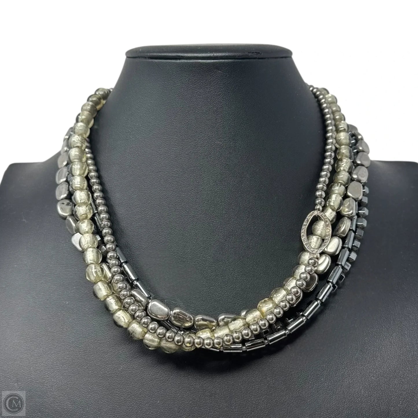 Hailstone Hematite Layered Beaded Necklace Sterling Silver By Silpada