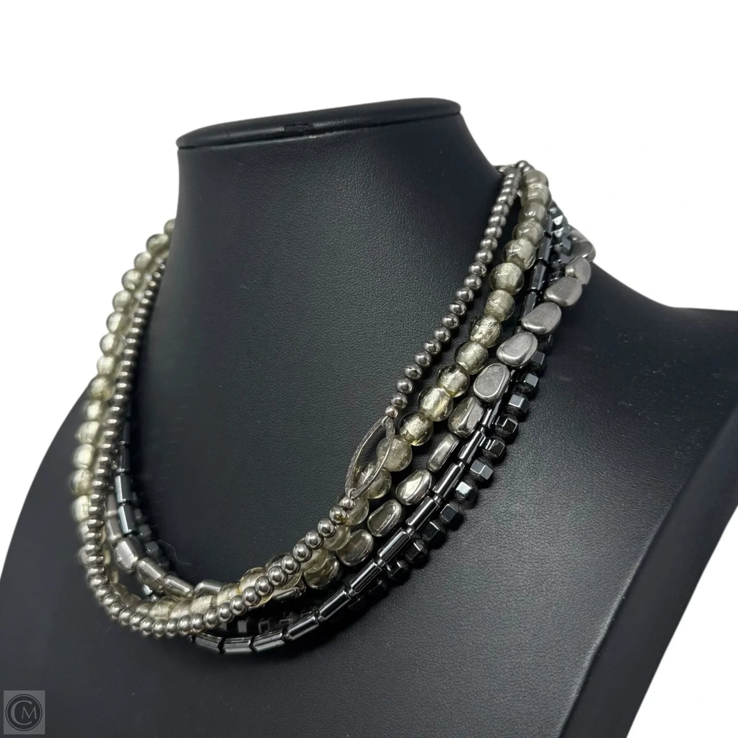 Hailstone Hematite Layered Beaded Necklace Sterling Silver By Silpada