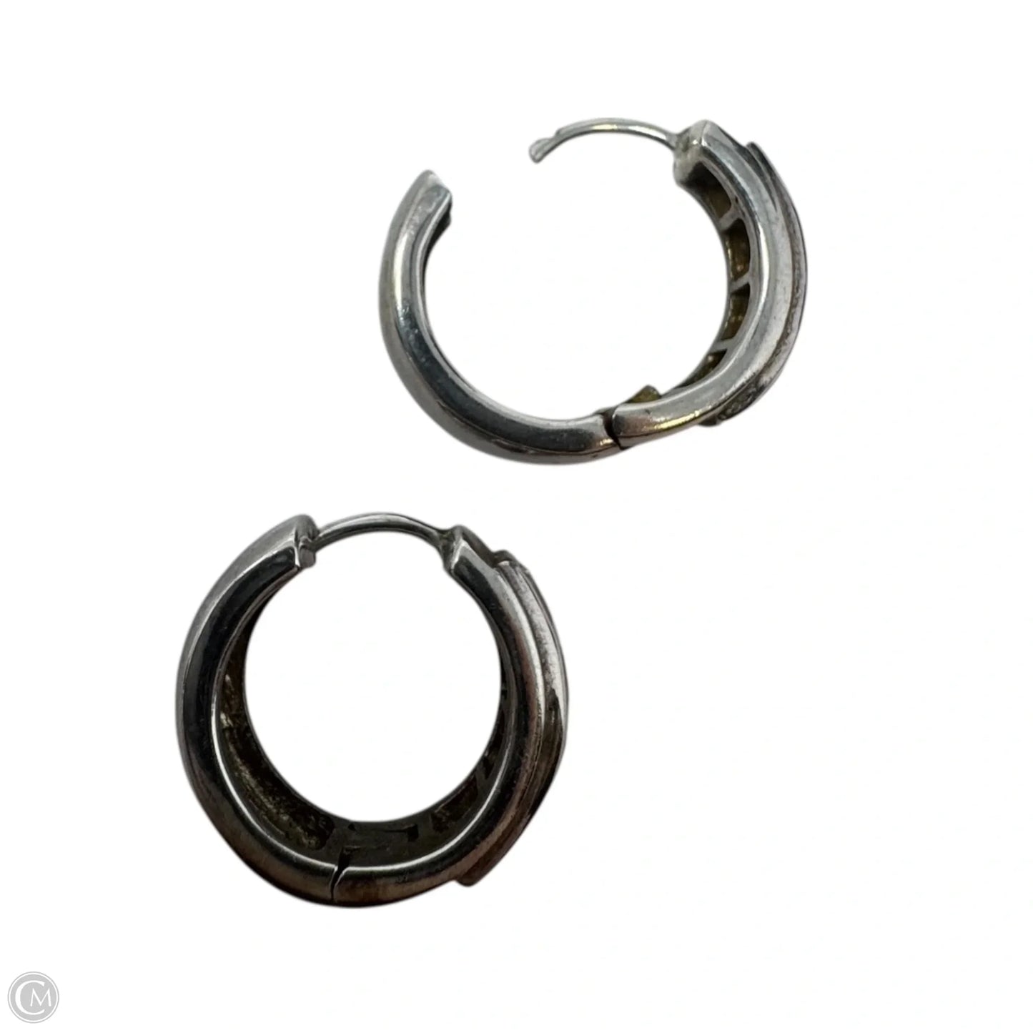 CZ Huggie Hoop Earrings Sterling Silver By Silpada
