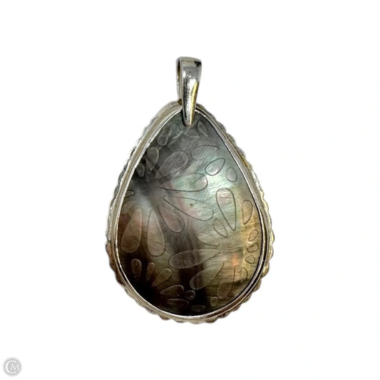 Etched Black Lip Shell Sterling Silver Pendant By Silpada