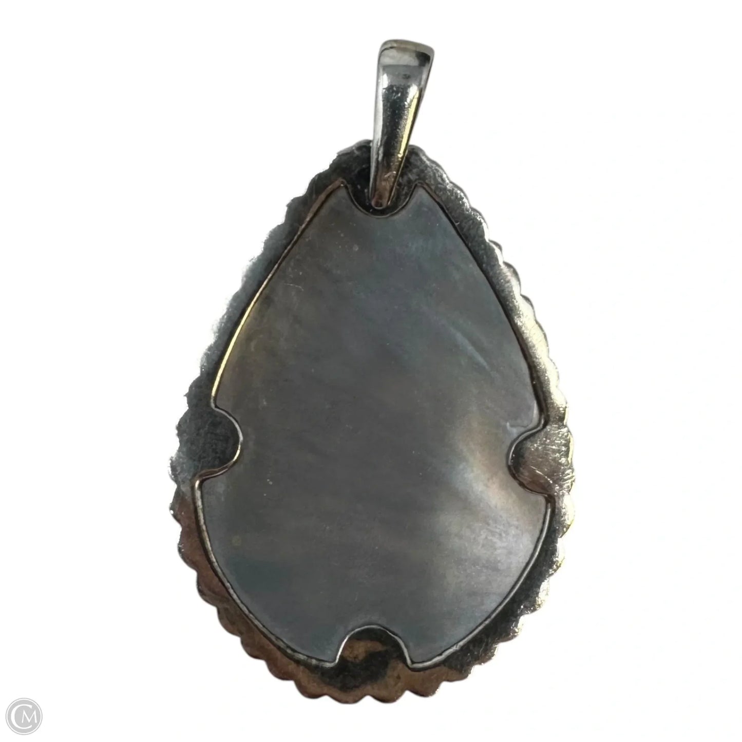 Etched Black Lip Shell Sterling Silver Pendant By Silpada
