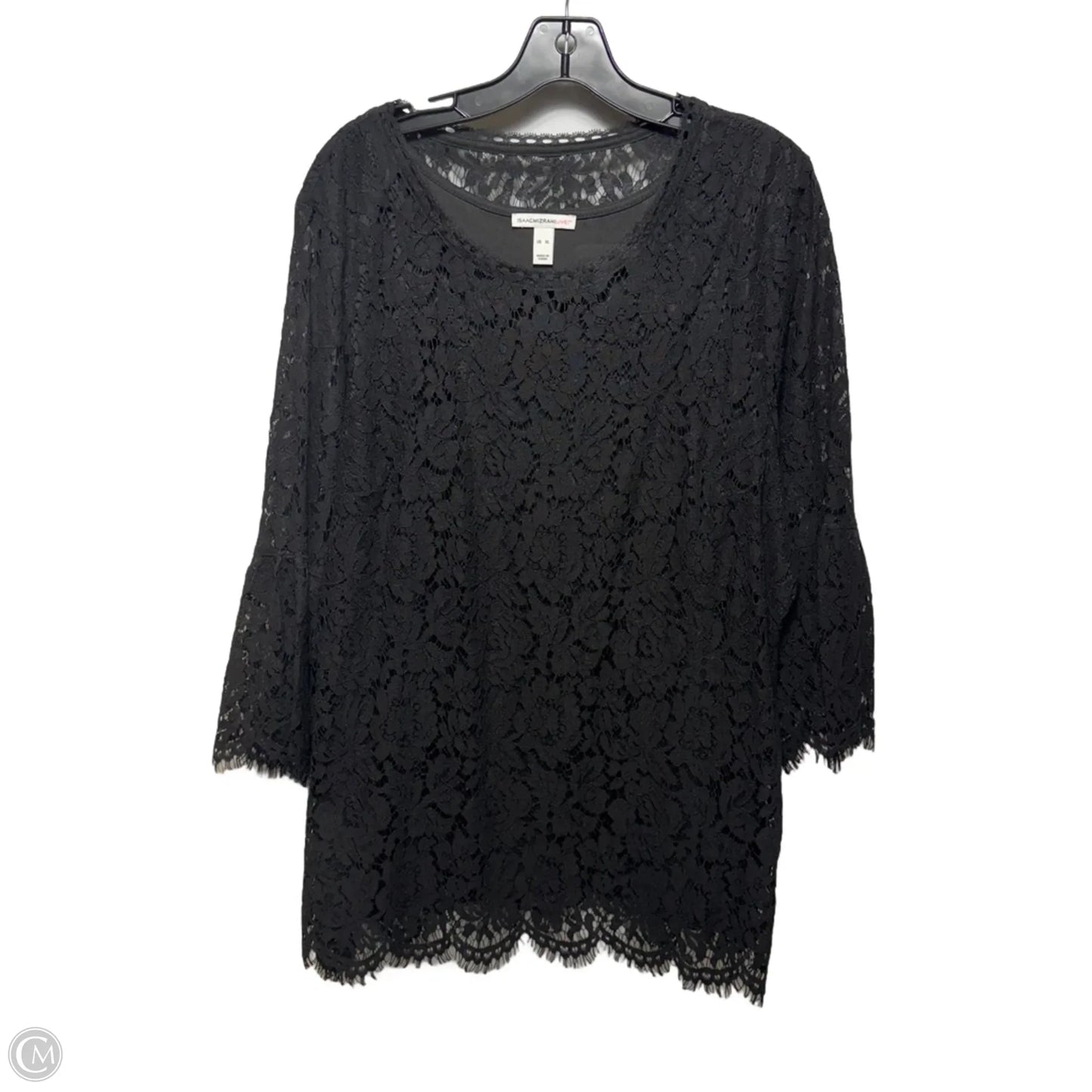 Top Long Sleeve By Isaac Mizrahi Live Qvc In Black, Size: Xl