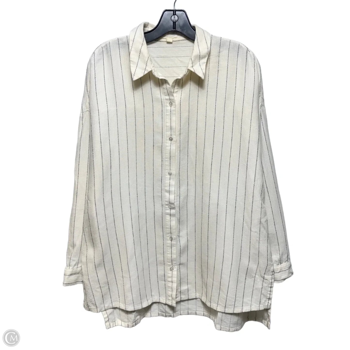 Striped Gauze Boxy Shirt By Eileen Fisher In Striped Pattern, Size: XS