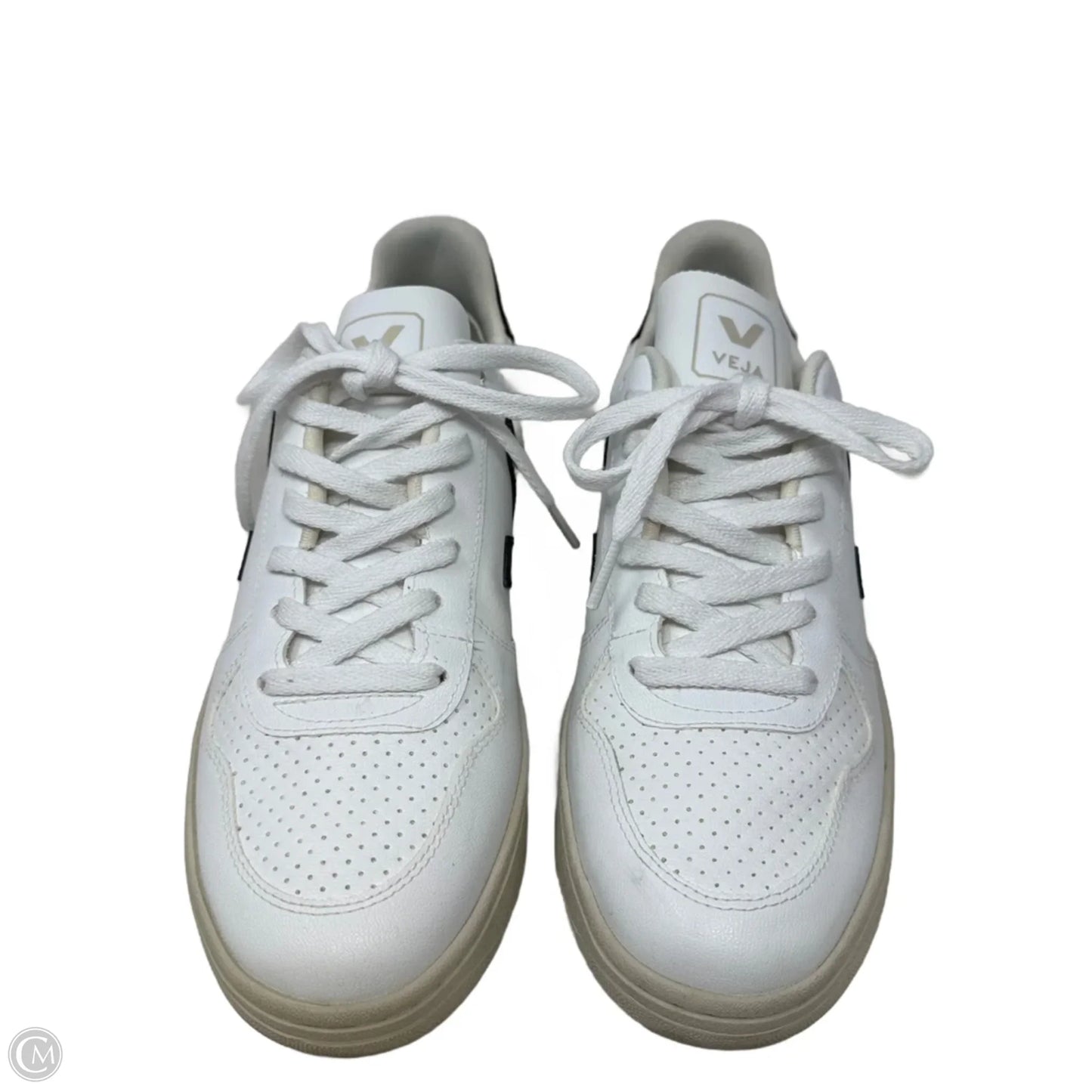 V-10 Leather Shoes Sneakers By Veja In Black & White, Size: 9