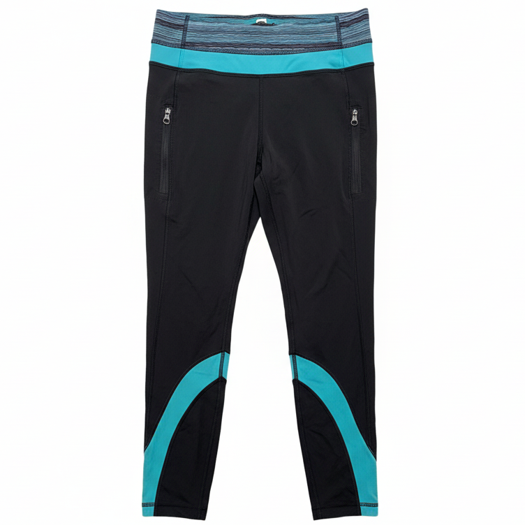 Athletic Leggings By Lululemon In Black & Blue, Size: 6