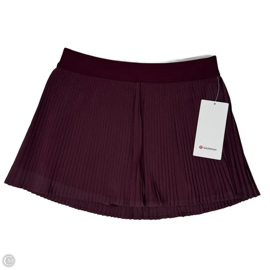 Varsity HR Pleated Tennis Skirt Athletic Skort By Lululemon In Maroon, Size: 8