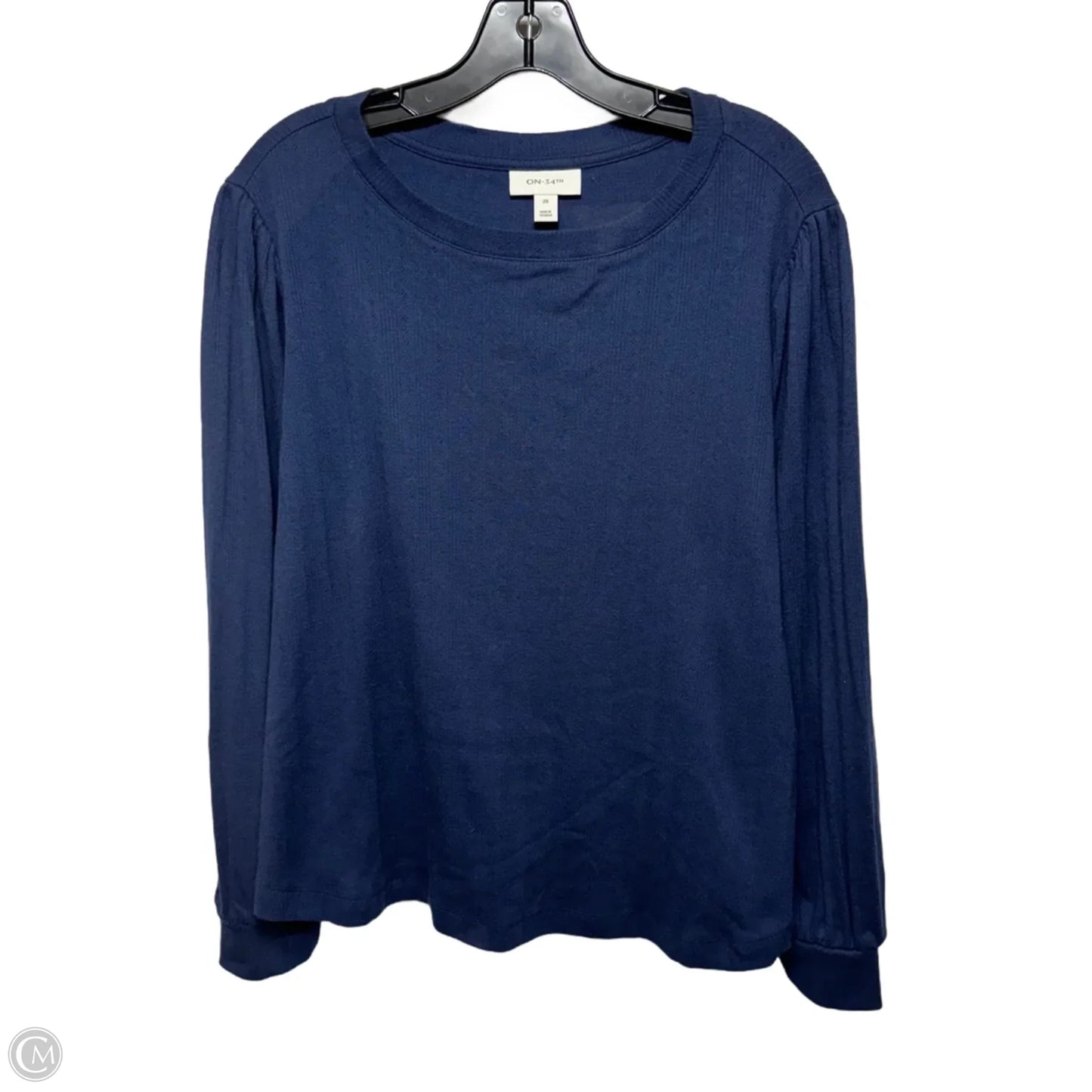 Top Long Sleeve By On 34th In Navy, Size: 2x
