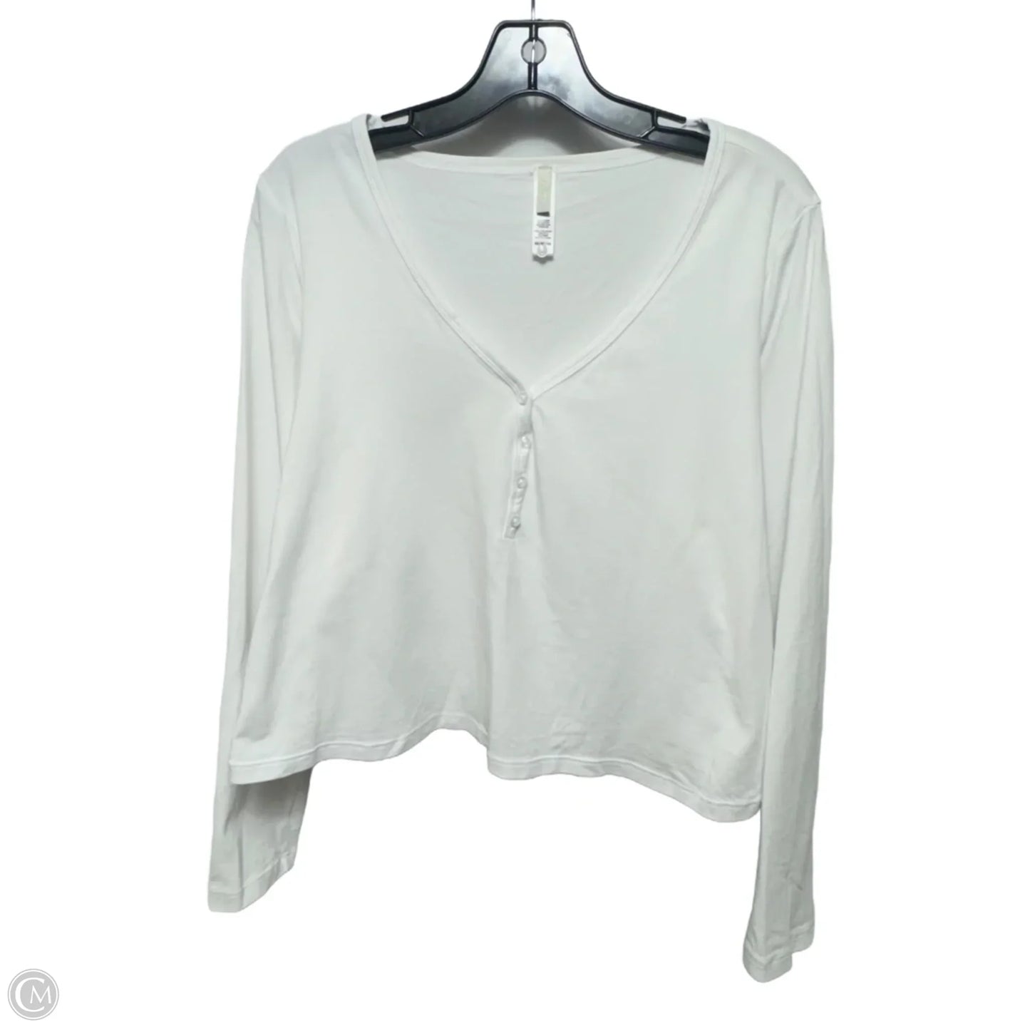 New Vintage Long Sleeve Cropped Henley By Skims In Snow, Size: 4x