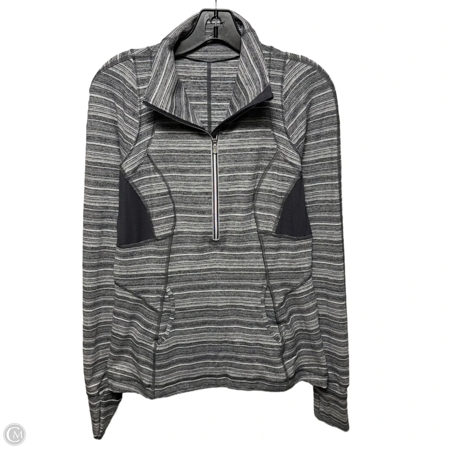 Rulu Pace Setter Half Zip Pullover Top By Lululemon In Striped Pattern, Size: 10