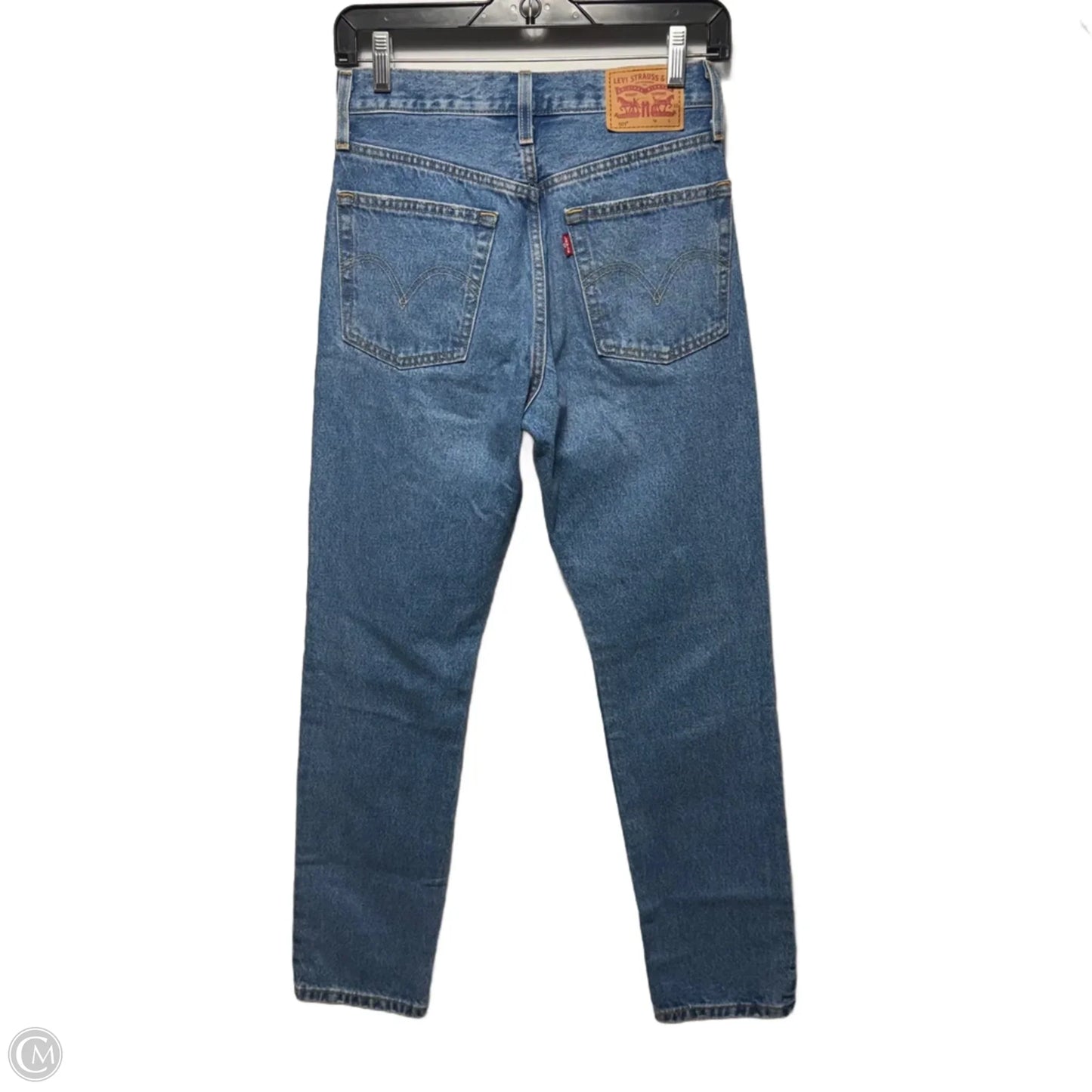 Jeans Straight By Levis In Blue Denim, Size: 0 - 24W x 30L