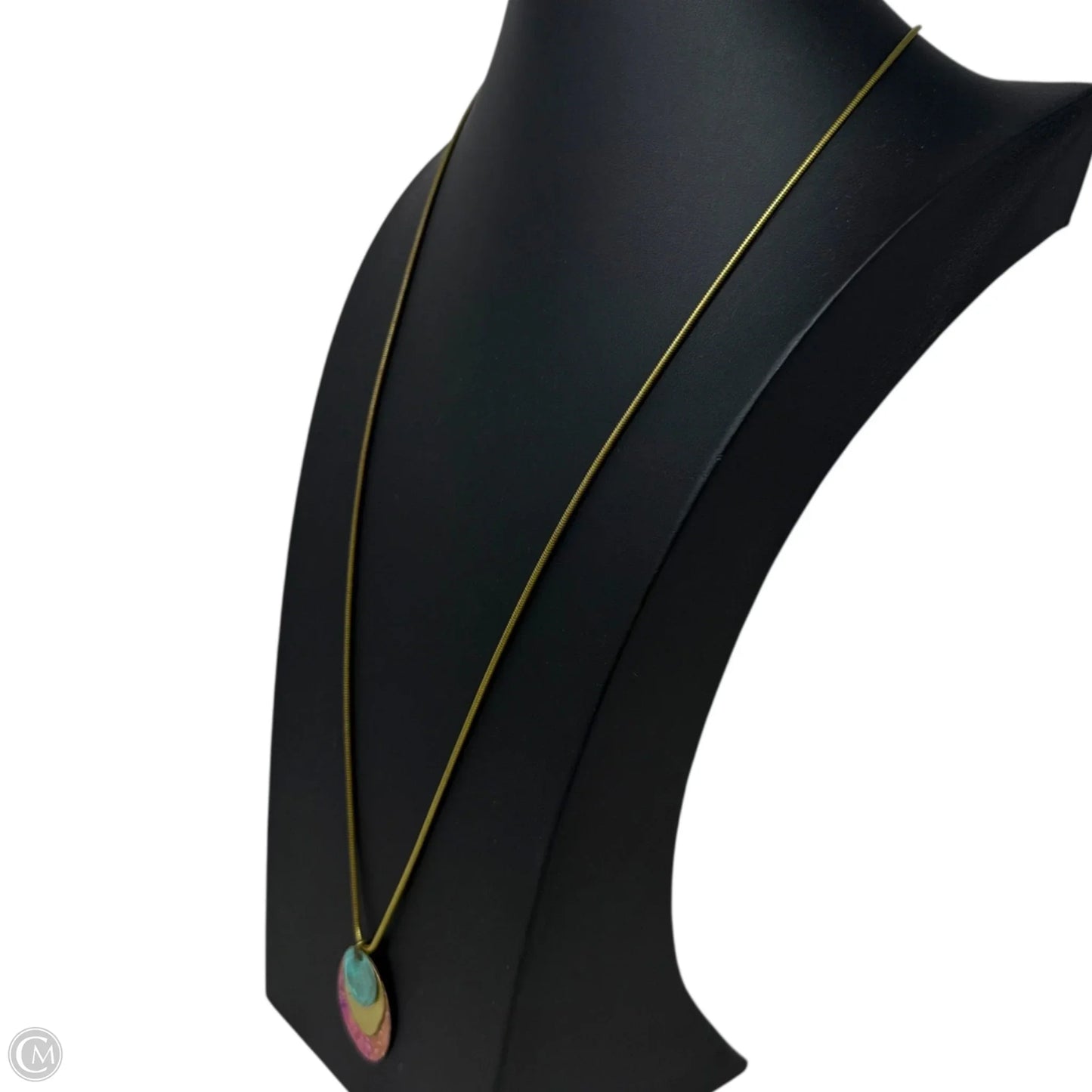 Layered Patina Metal Pendant Necklace By