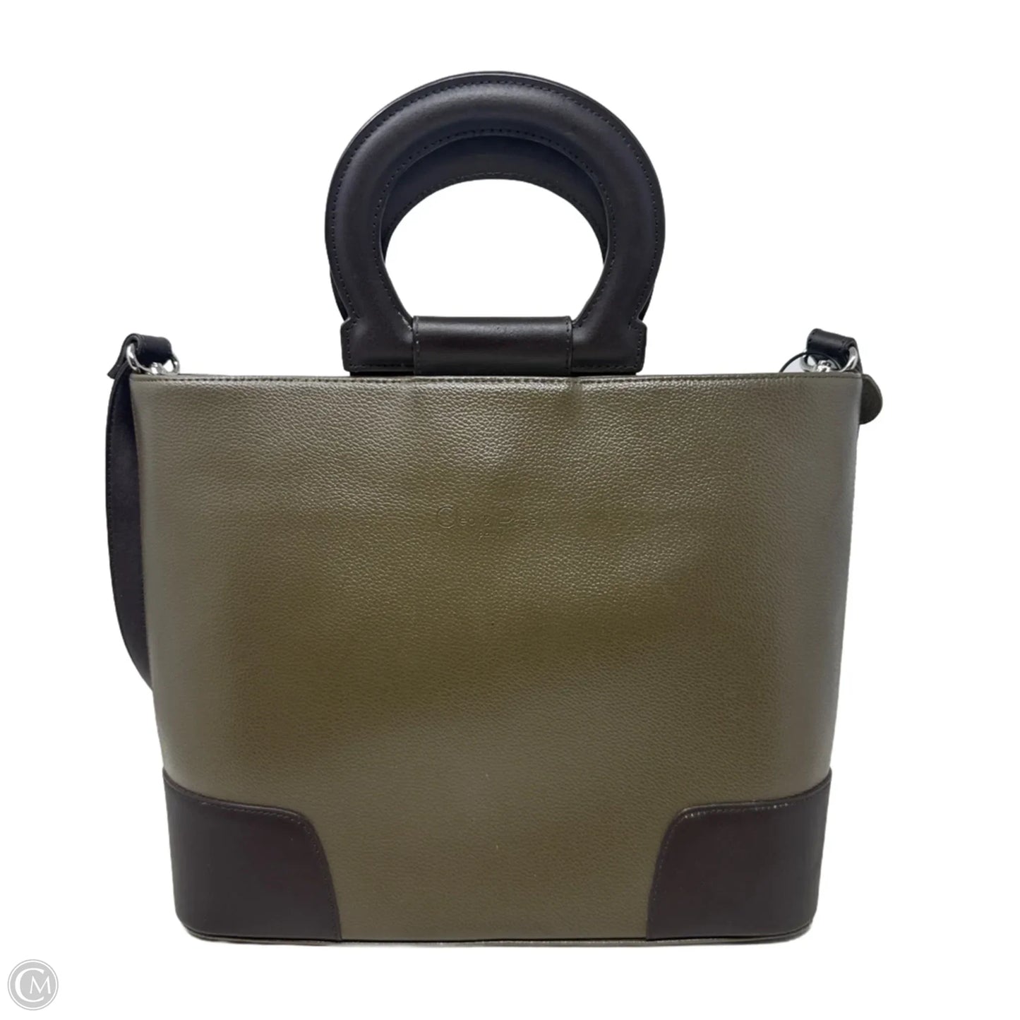 Circle Handle Leather Tote By Cleo & Patek Paris, Size: Medium