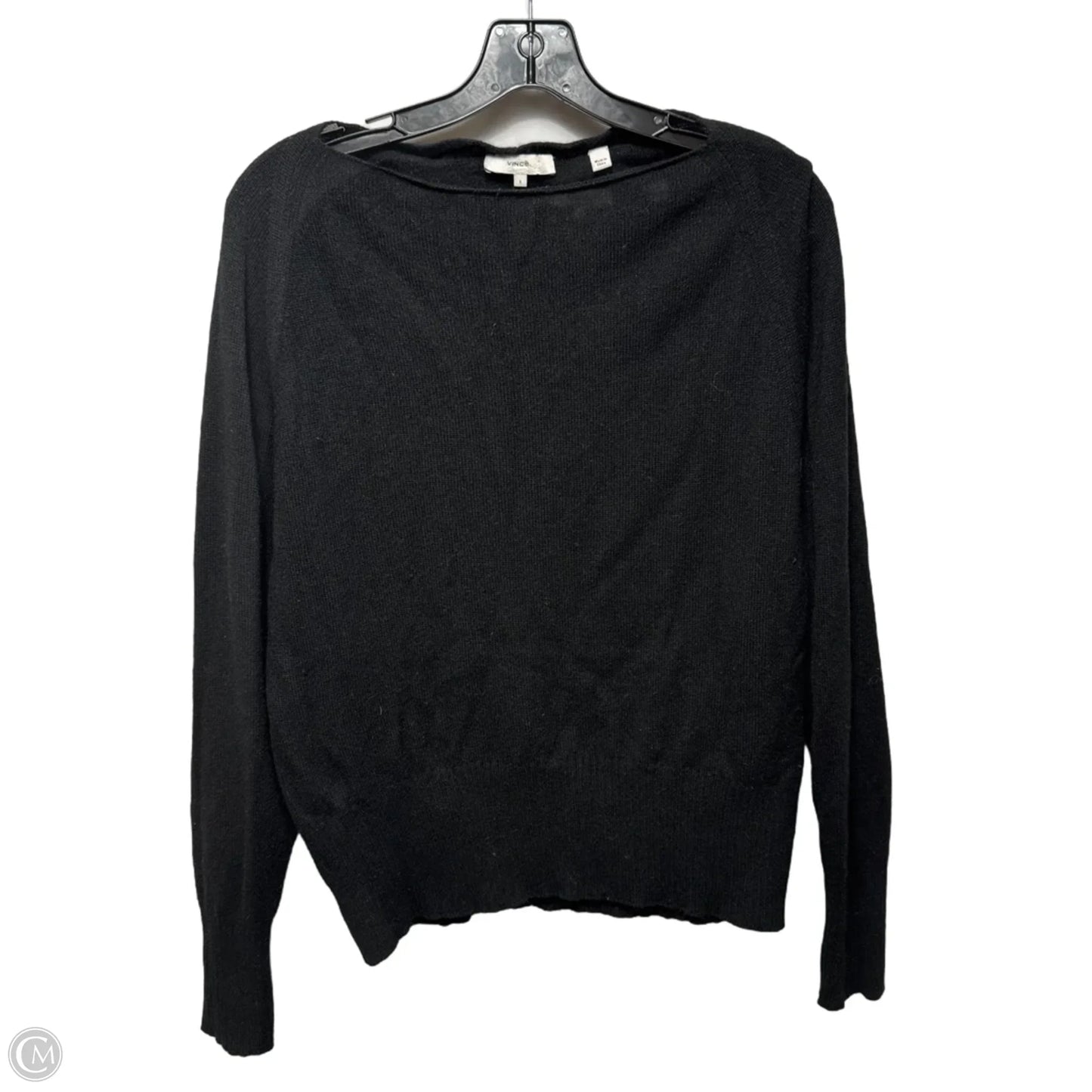 Wool & Cashmere Blend Bateau Neck Pullover Sweater By Vince In Black, Size: S