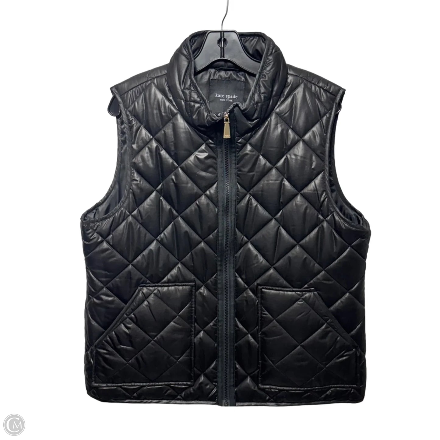 Quilted Vest Designer By Kate Spade In Black, Size: XL